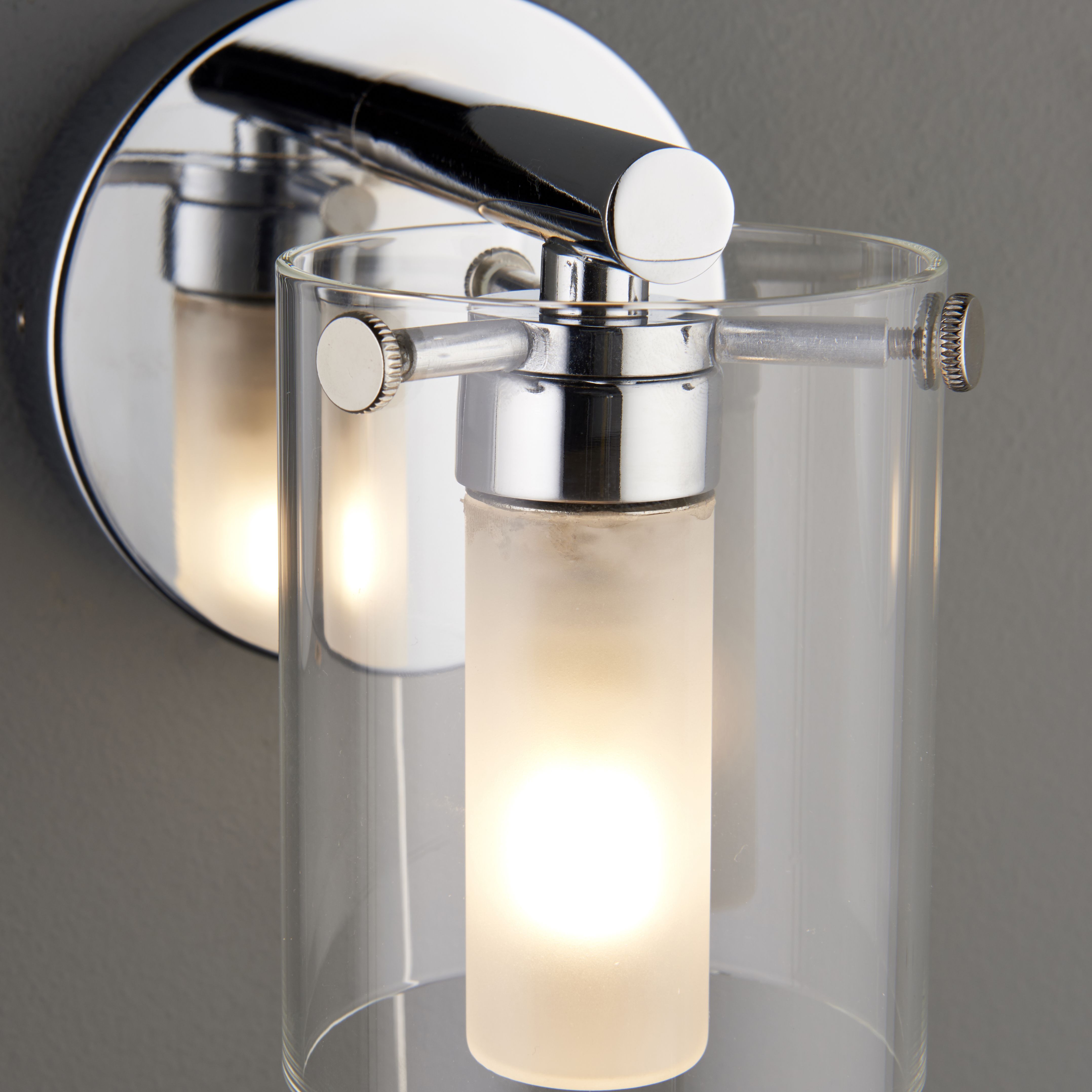 Syren Contemporary Chrome effect Bathroom LED Wall light