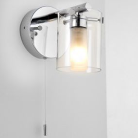 Syren Contemporary Chrome effect Bathroom LED Wall light