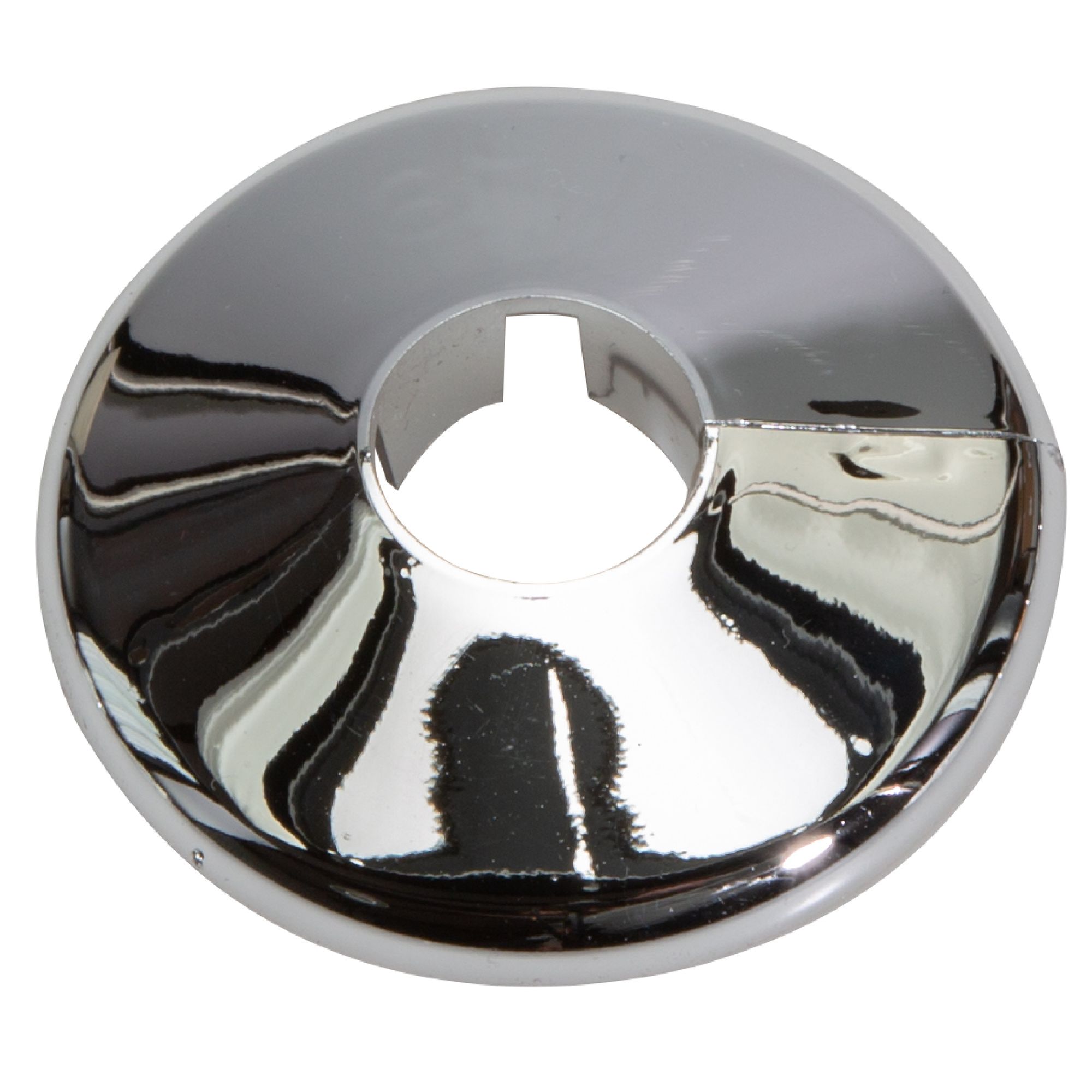 Talon Plastic Chrome effect Pipe collar (Dia)15mm, Pack of 5