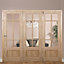 Tamar 1 panel Clear Glazed Pine Internal Folding Door set, (H)2035mm (W)2146mm