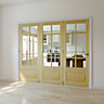 Tamar 3 panel 6 Lite Glazed Clear pine Internal Tri-fold Door set, (H)2035mm (W)2374mm