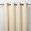 Taowa Beige Plain Unlined Eyelet Curtain (W)117cm (L)137cm, Single