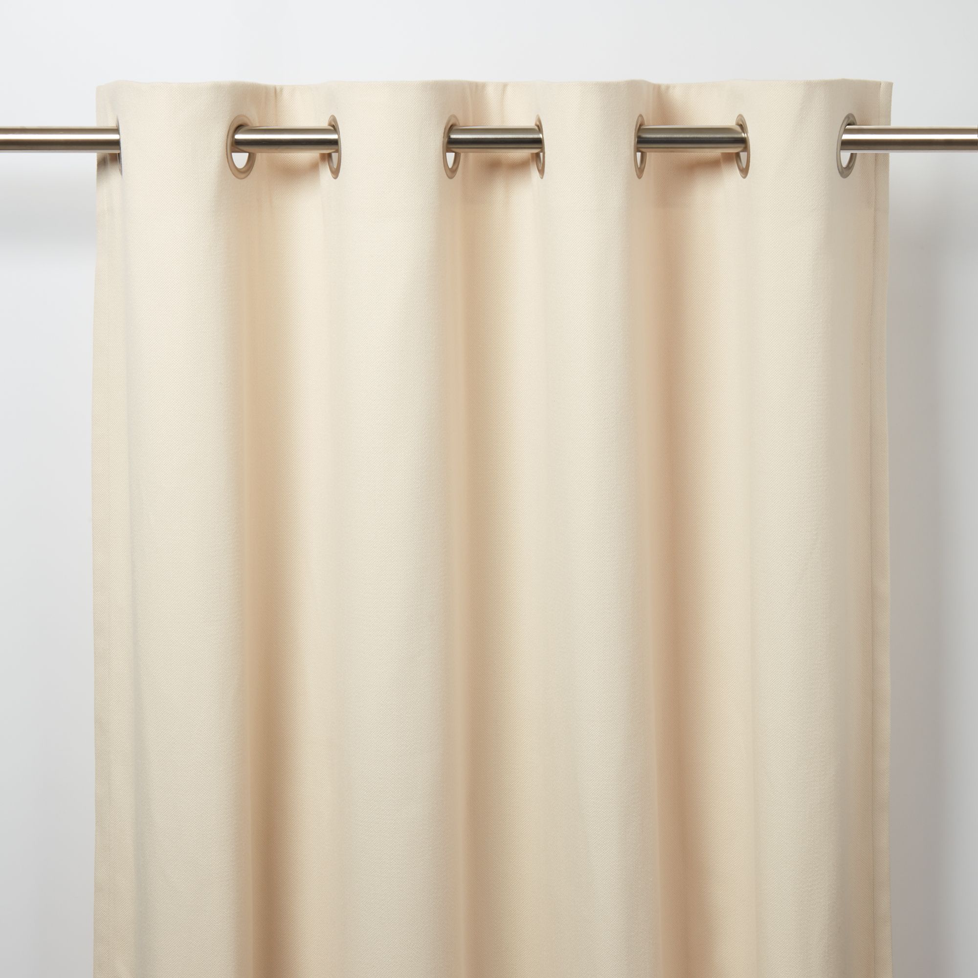 Taowa Beige Plain Unlined Eyelet Curtain (W)117cm (L)137cm, Single ...