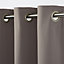 Taowa Grey Plain Unlined Eyelet Curtain (W)117cm (L)137cm, Single