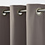 Taowa Grey Plain Unlined Eyelet Curtain (W)167cm (L)183cm, Single