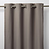 Taowa Grey Plain Unlined Eyelet Curtain (W)167cm (L)228cm, Single