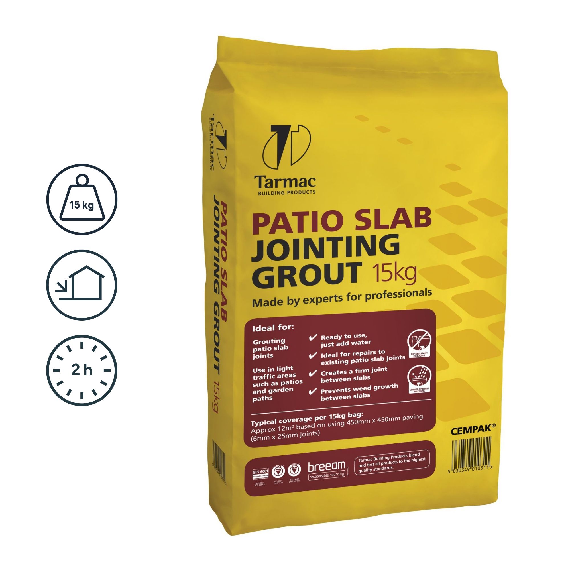 Tarmac Patio Slab Ready mixed Grey Grout, 15kg Bag