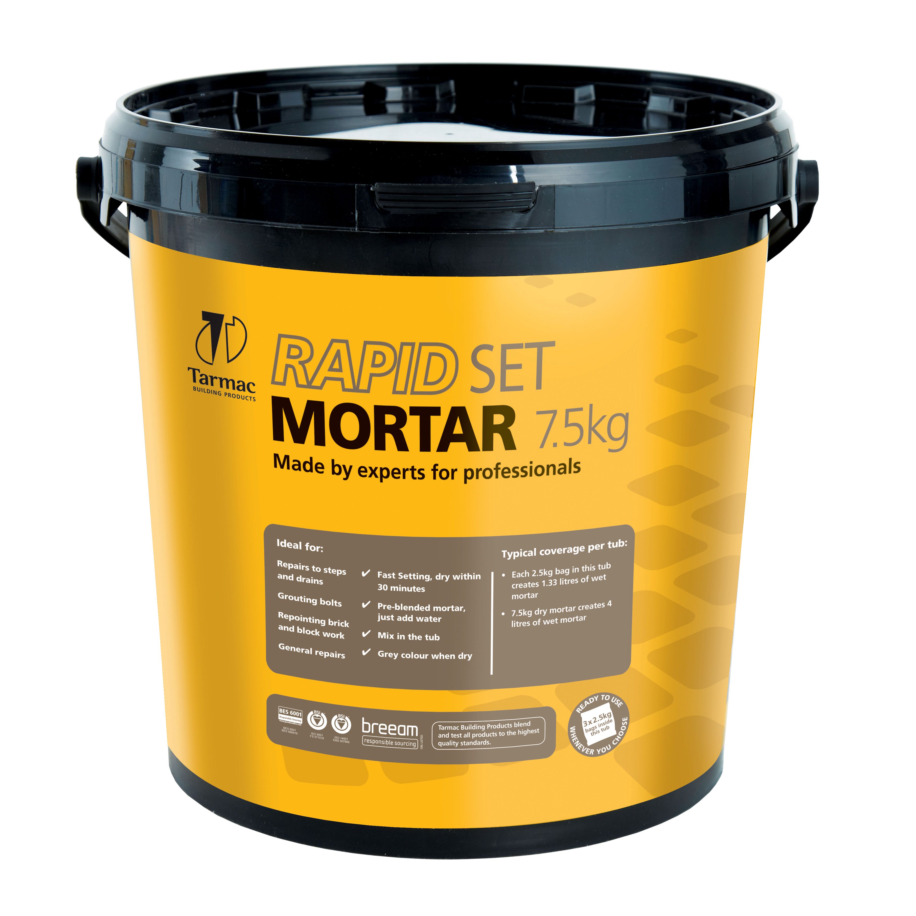 Tarmac Rapid set Ready mixed Mortar, 7.5kg Tub | DIY at B&Q