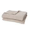 Taupe Plain Knitted Throw
