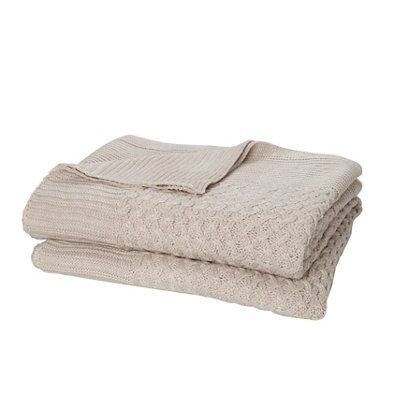 Taupe Plain Knitted Throw DIY at B Q