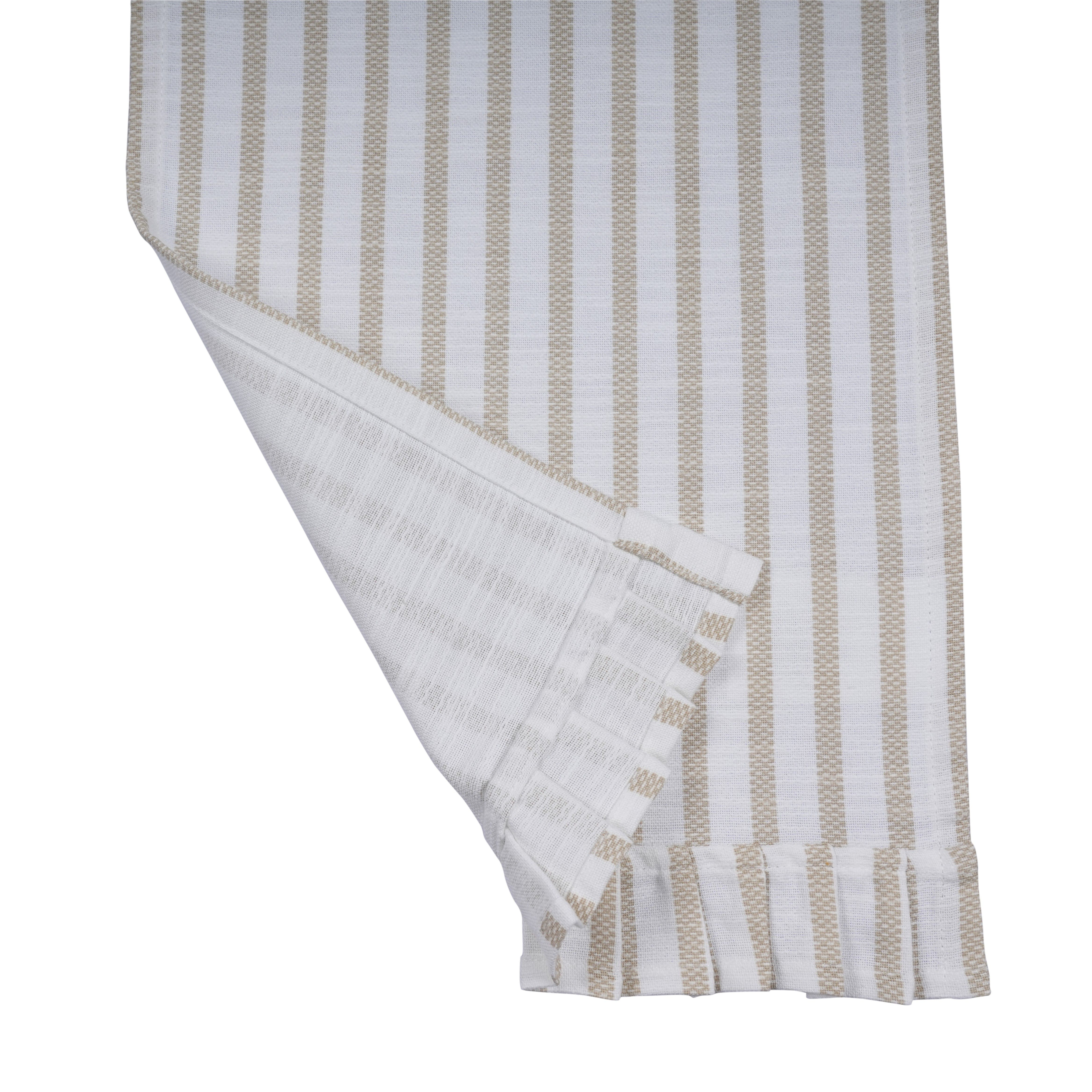 Taupe & White Stripe Striped Table runner (L)2200mm (W)300mm
