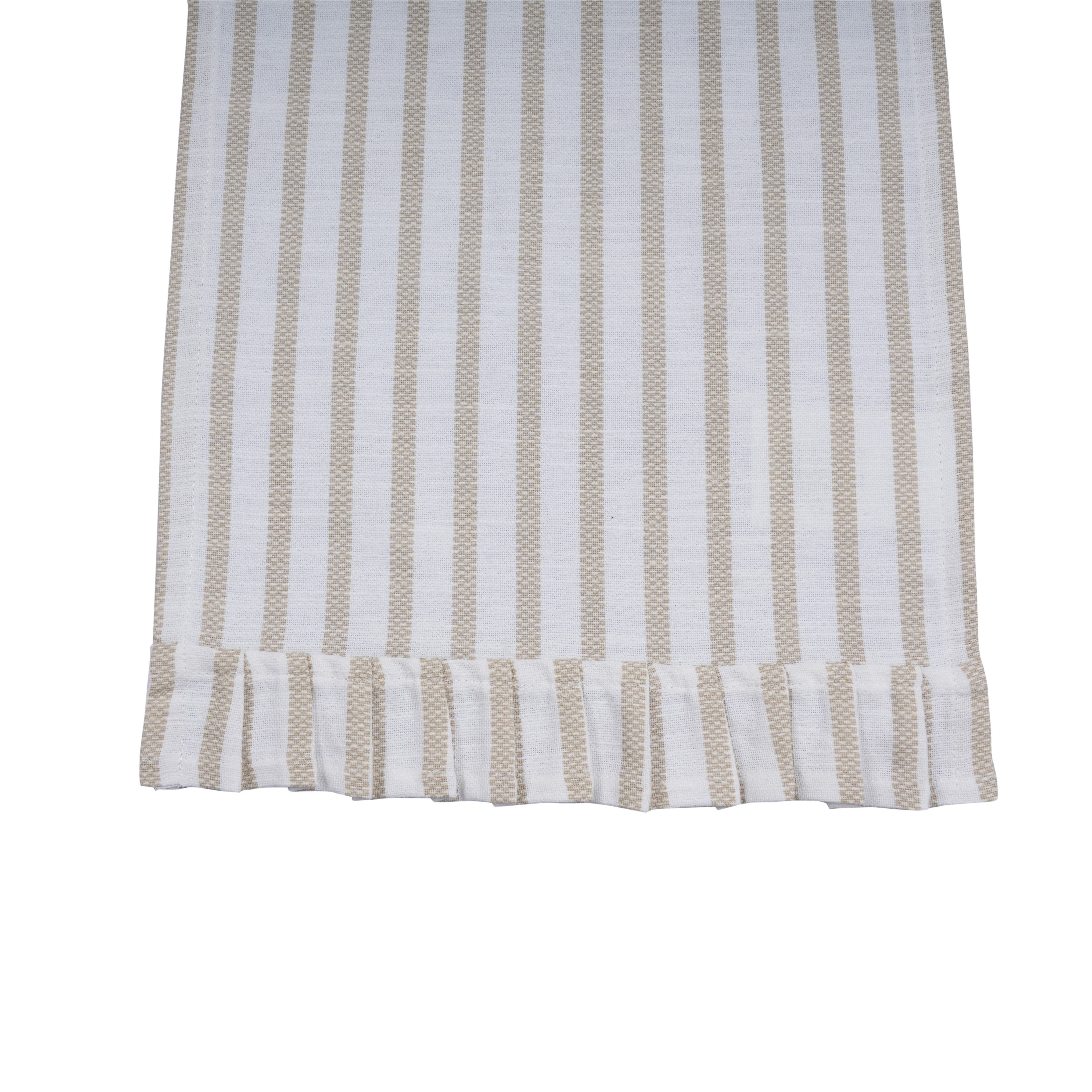 Taupe & White Stripe Striped Table runner (L)2200mm (W)300mm
