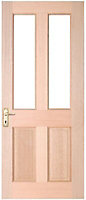 Taylor 2 panel Glazed Cherry veneer External Patio Door, (H)1981mm (W)762mm