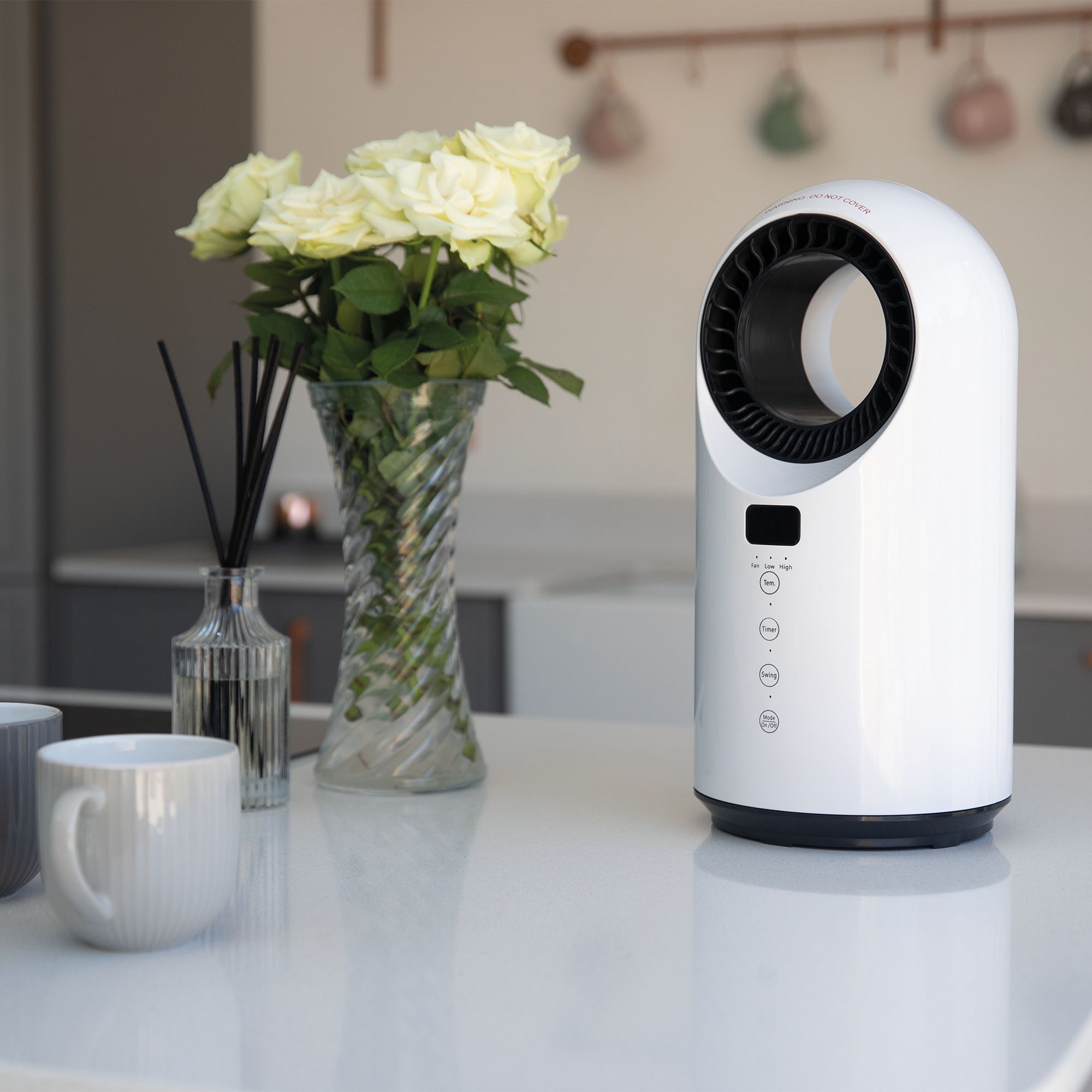 TCP Bladeless 1500W White Freestanding Smart LED Fan heater | DIY at Bu0026Q