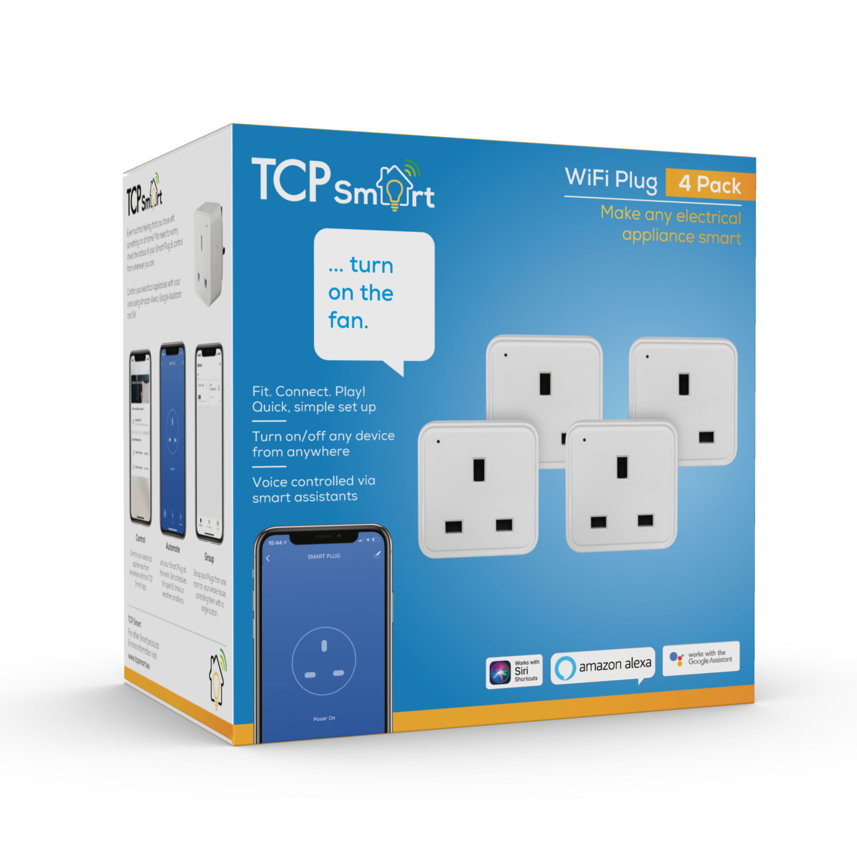 TCP Smart Compact Plug 240V, Pack of 4 DIY at B&Q