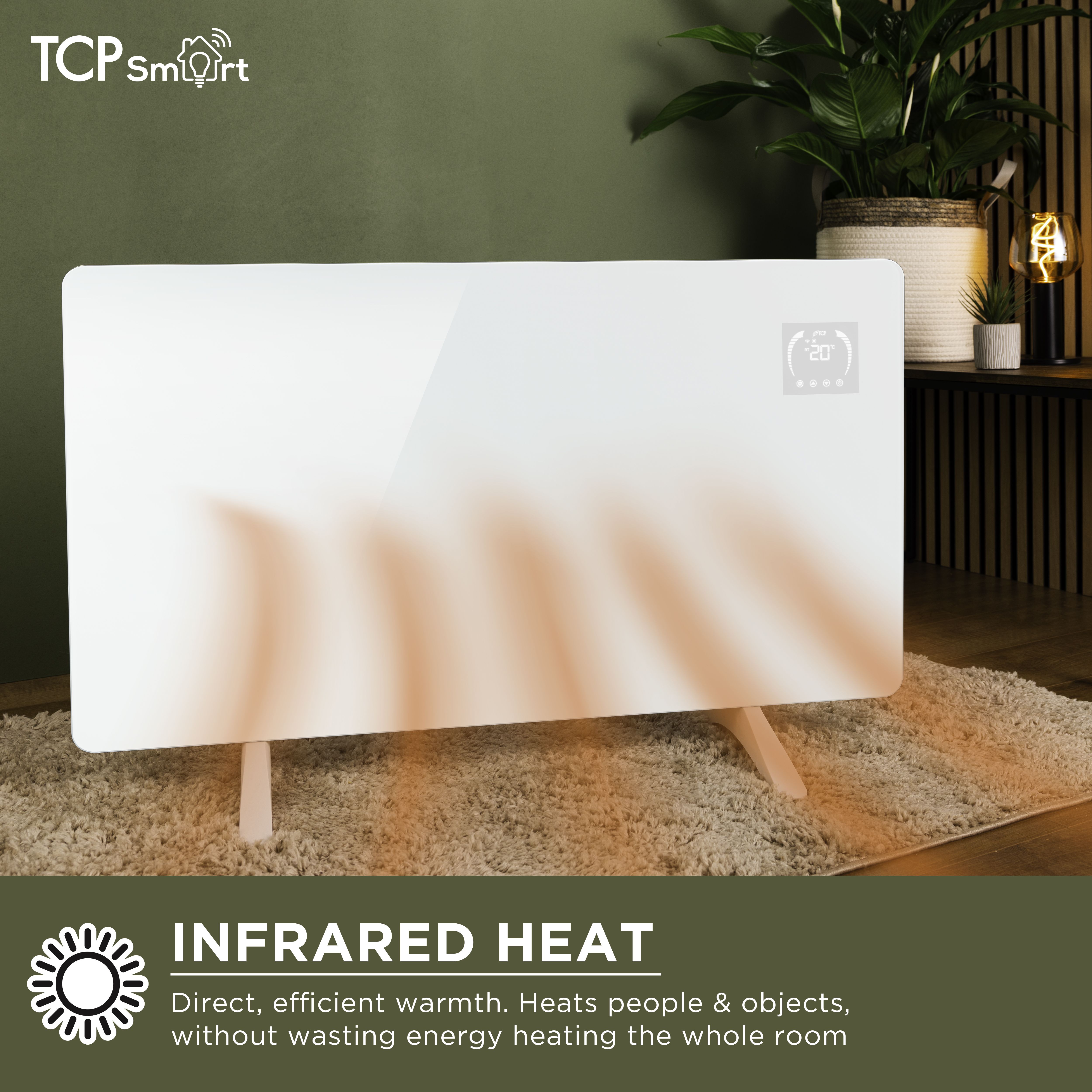 TCP Smart Electric Smart 600W White Infrared Panel heater - Main Image