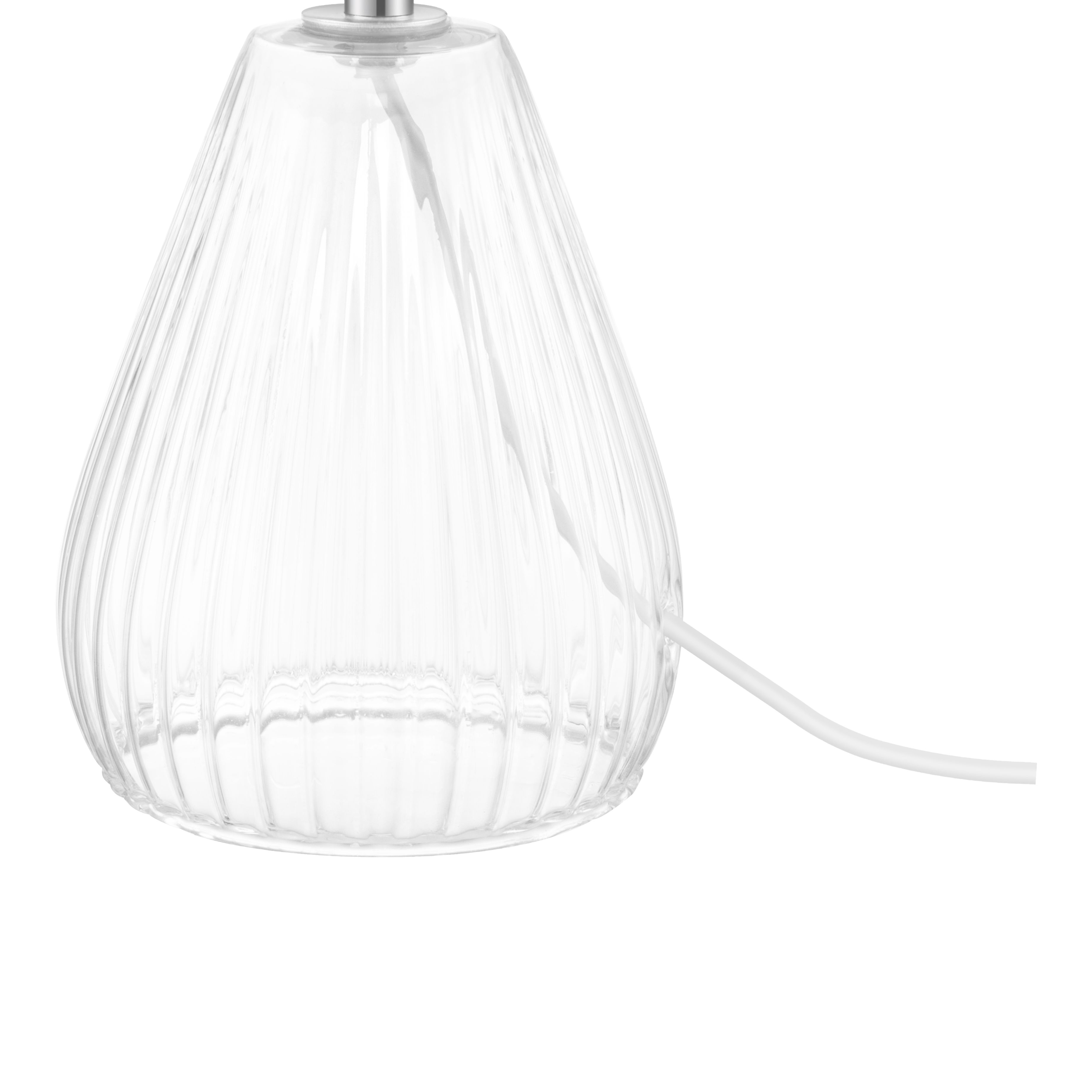 Teardrop Gloss Pink & Clear Glass Fabric LED Table lamp