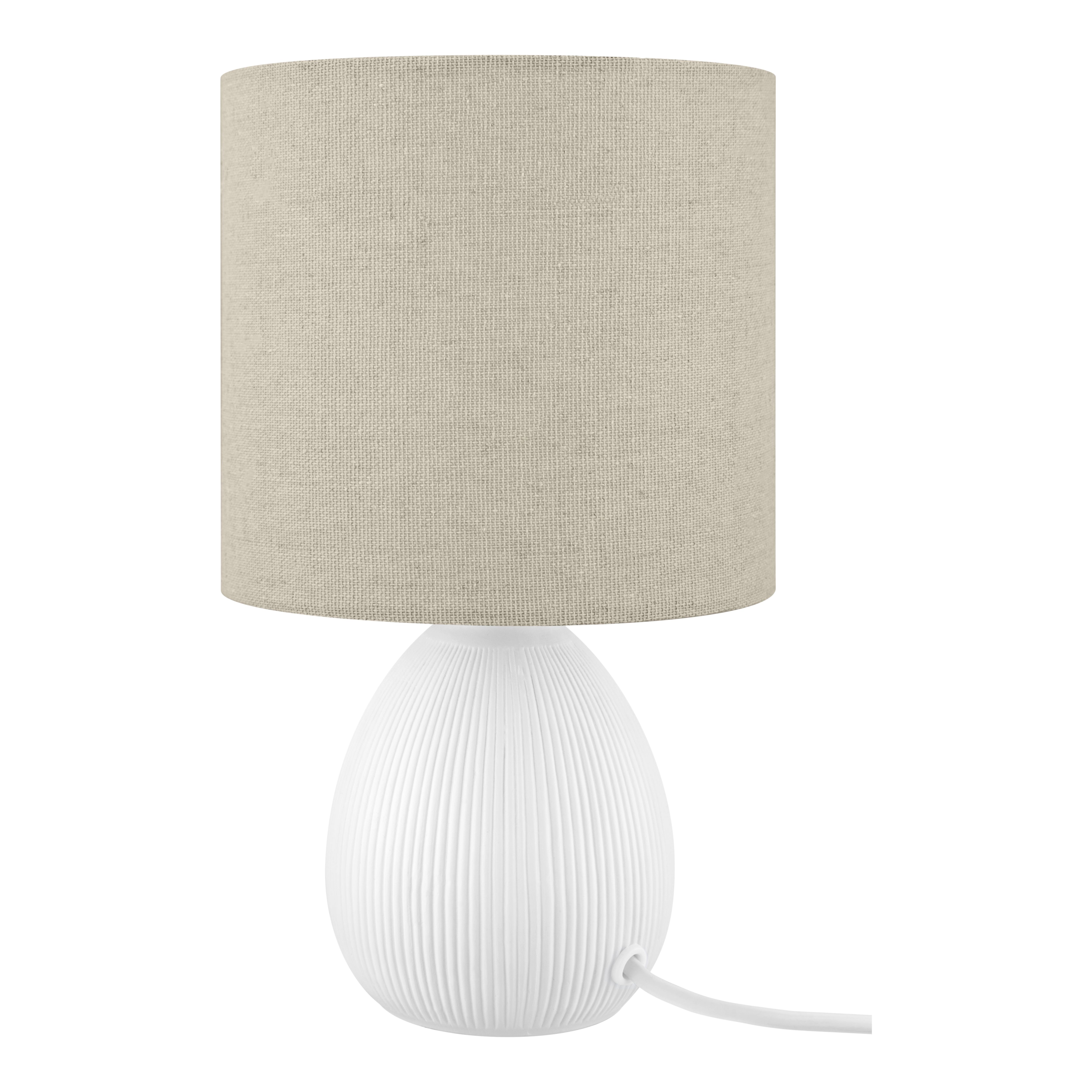 Teardrop Matt White & Taupe Table lamp