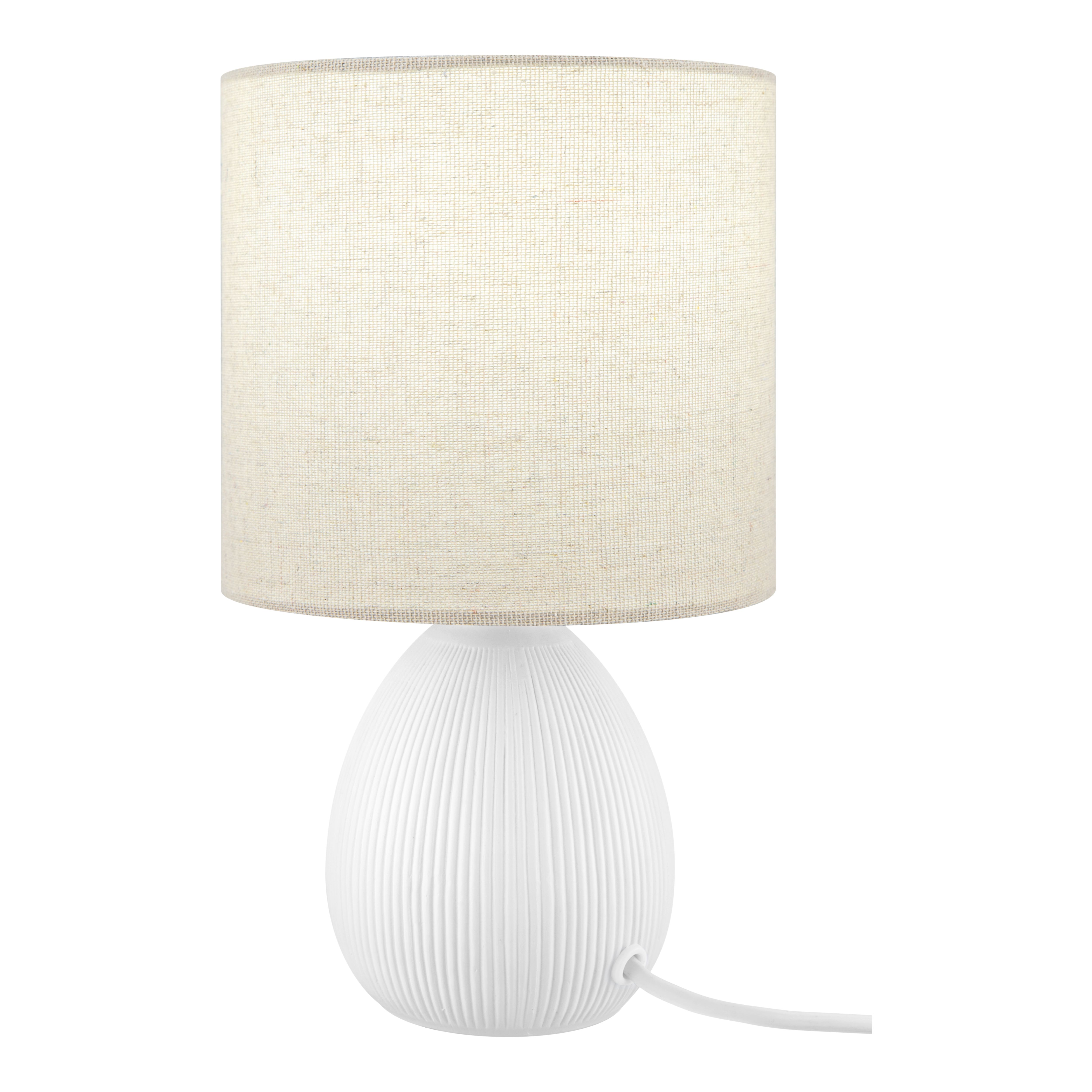 Teardrop Matt White & Taupe Table lamp