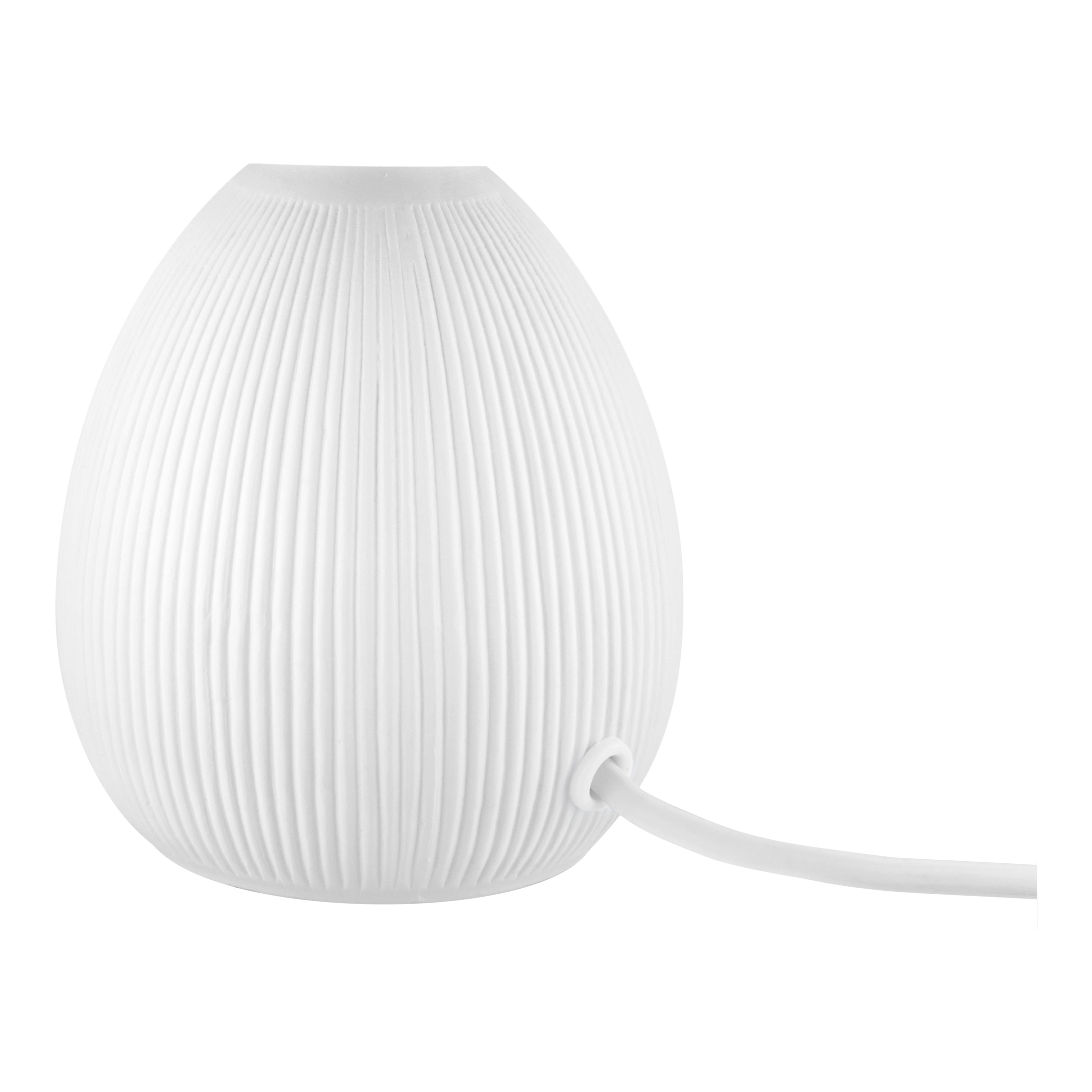 Teardrop Matt White & Taupe Table lamp
