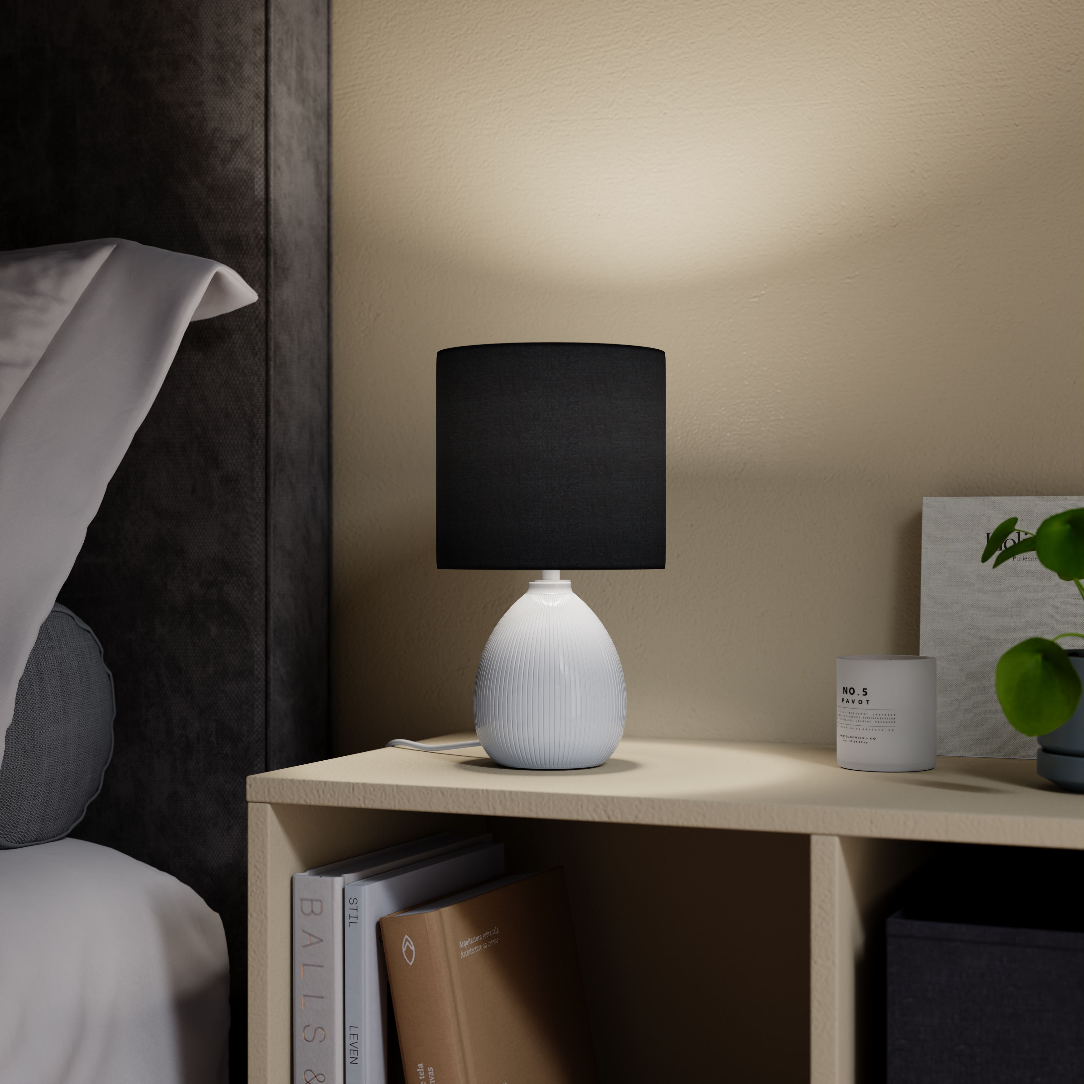 Teardrop White & Black Table lamp