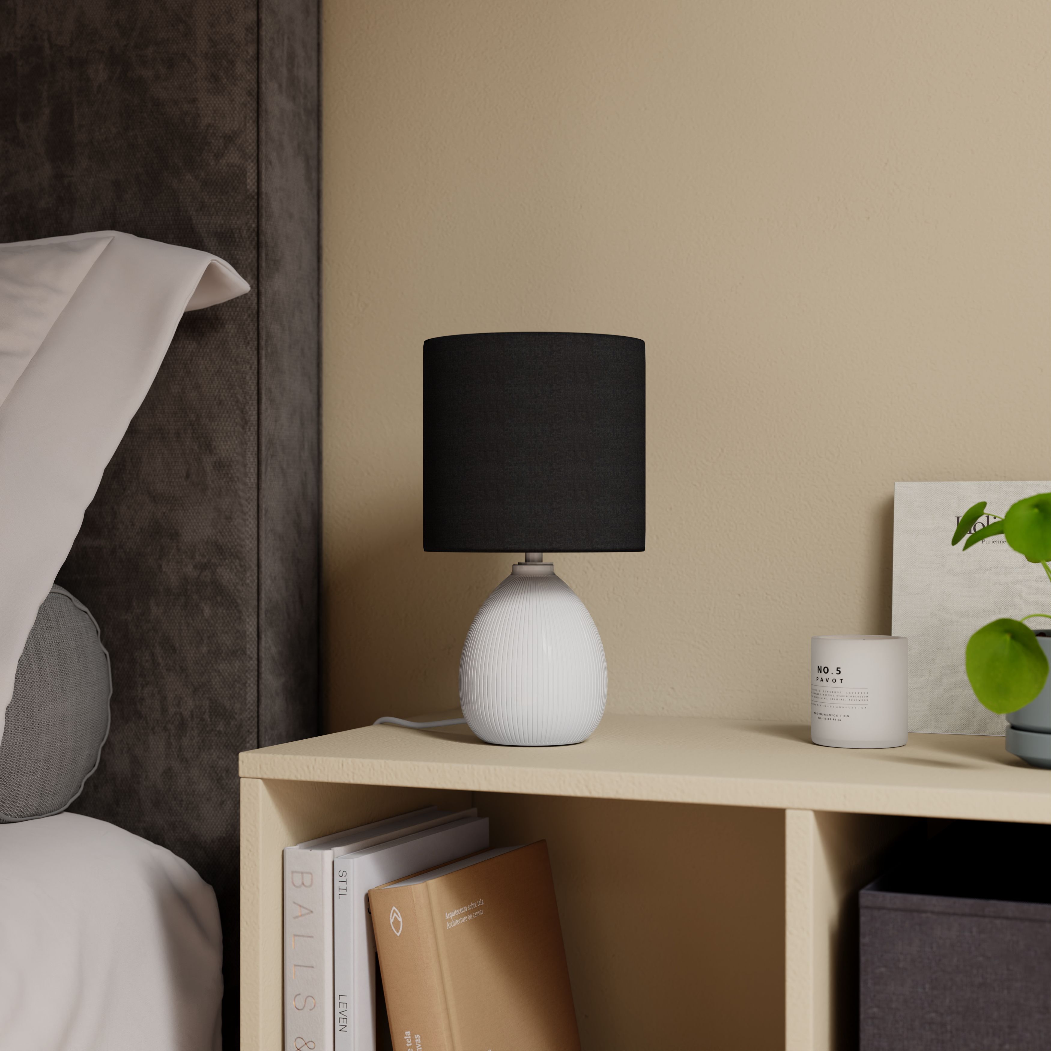 Teardrop White & Black Table lamp