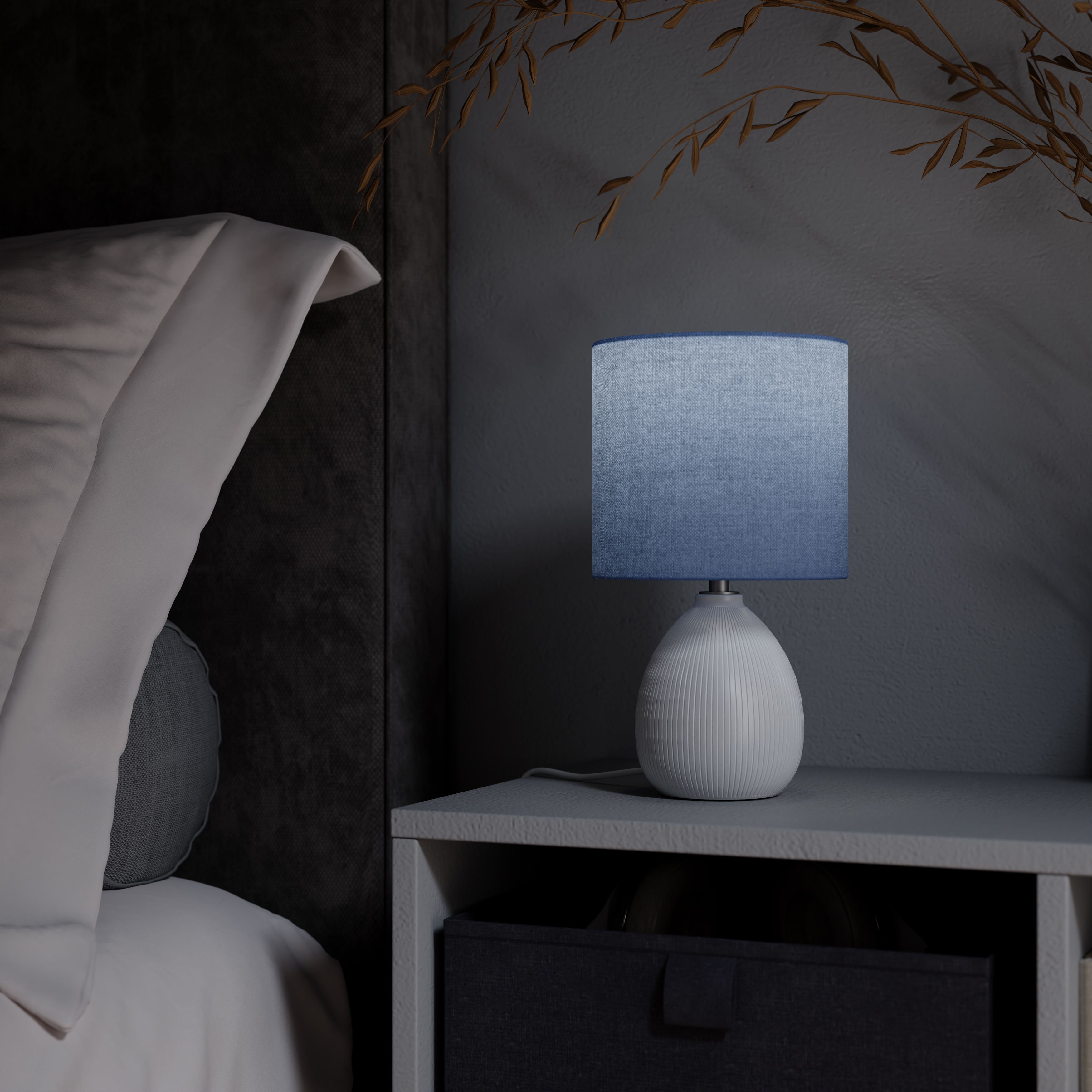 Teardrop White & Blue Table lamp