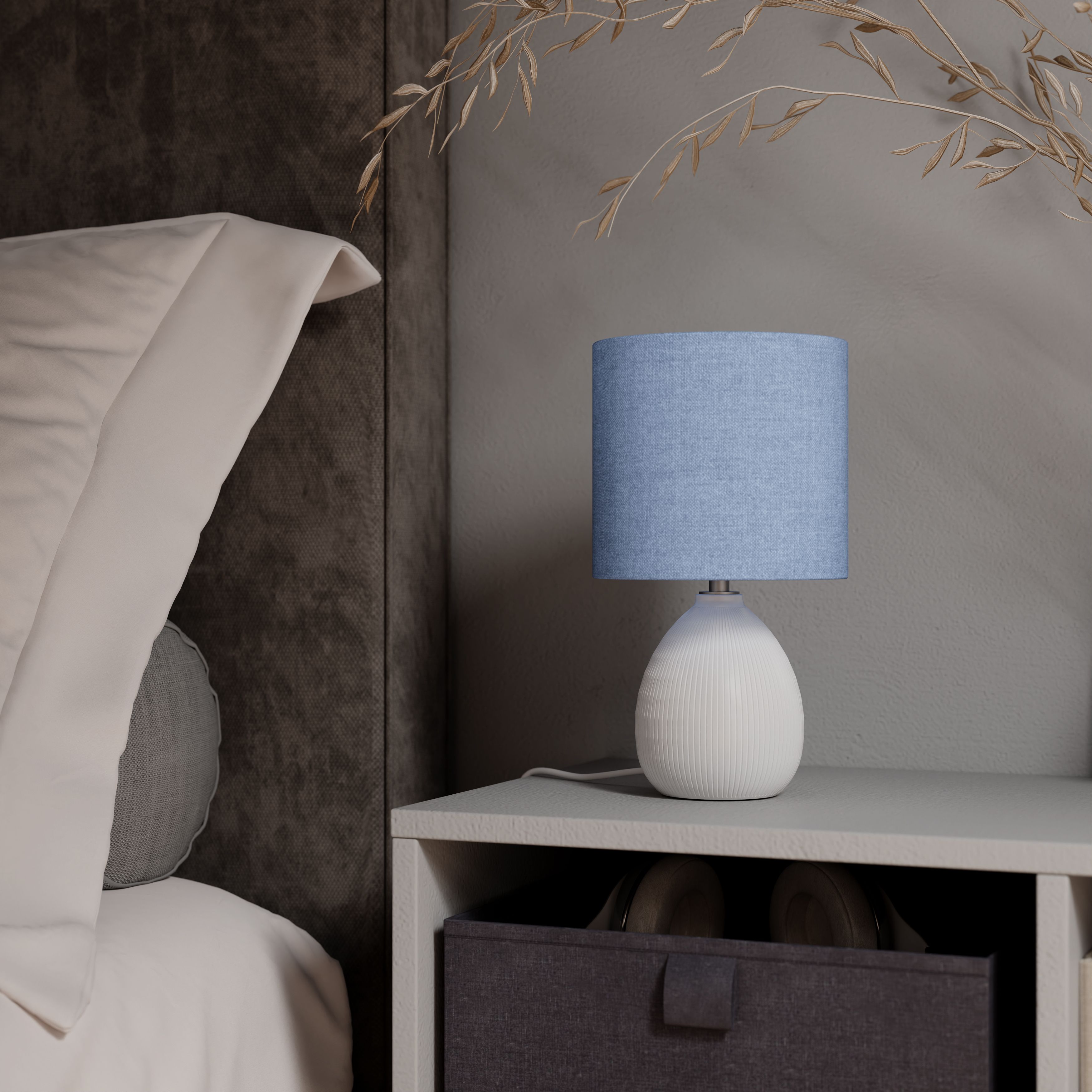 Teardrop White & Blue Table lamp