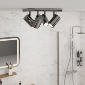 Tellot Gloss Chrome effect 4 Light Bathroom Spotlight