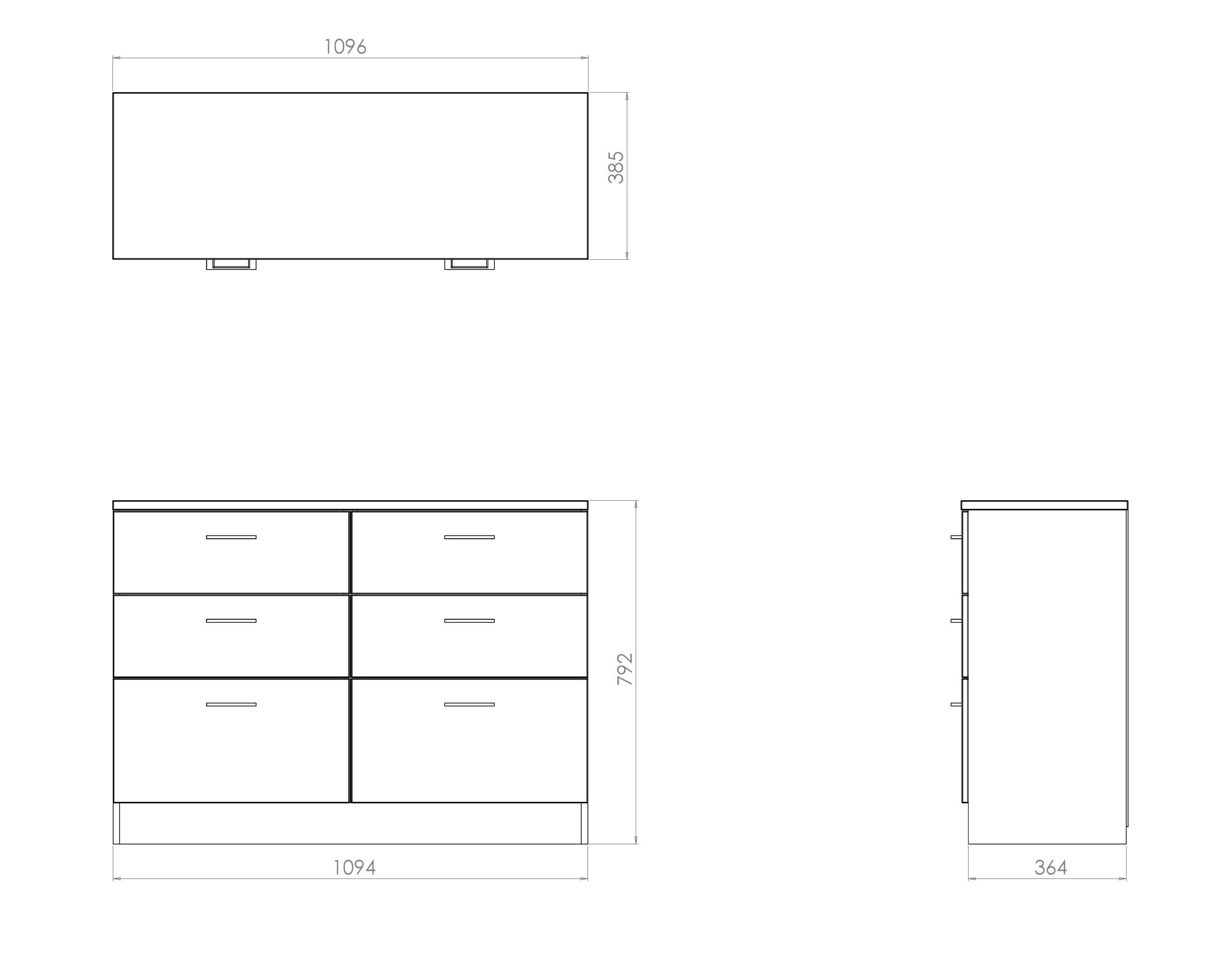 Tenby Ready assembled Matt dark oak effect 6 Drawer Midi Chest of drawers (H)795mm (W)1120mm (D)415mm