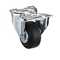 Tente Unbraked Zinc-plated Fixed Castor 90616100, (Dia)80mm (H)108mm (Max. Weight)70kg