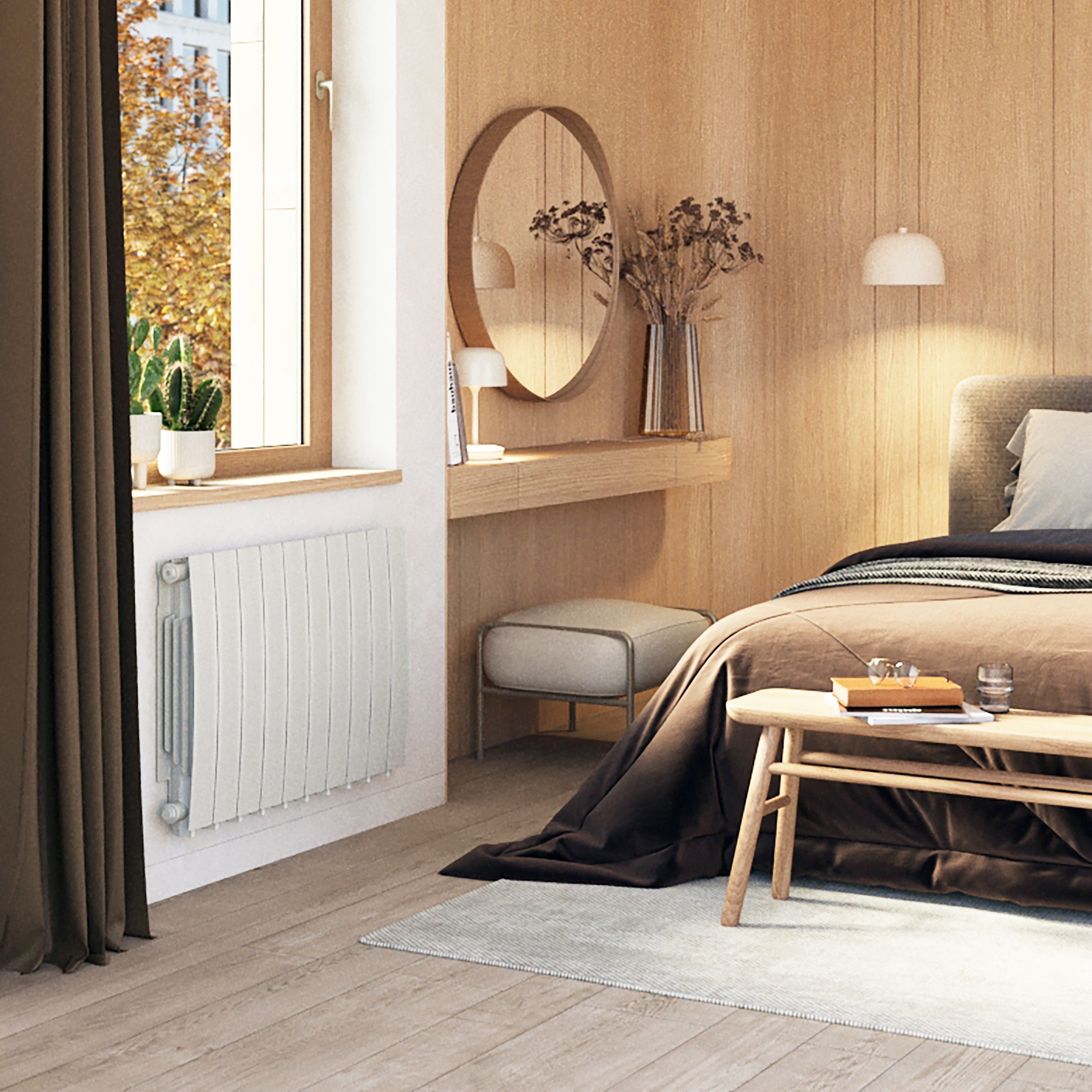 Terma 230V 1.2kW White Smart Horizontal Oil-filled radiator (H) 590mm x ...