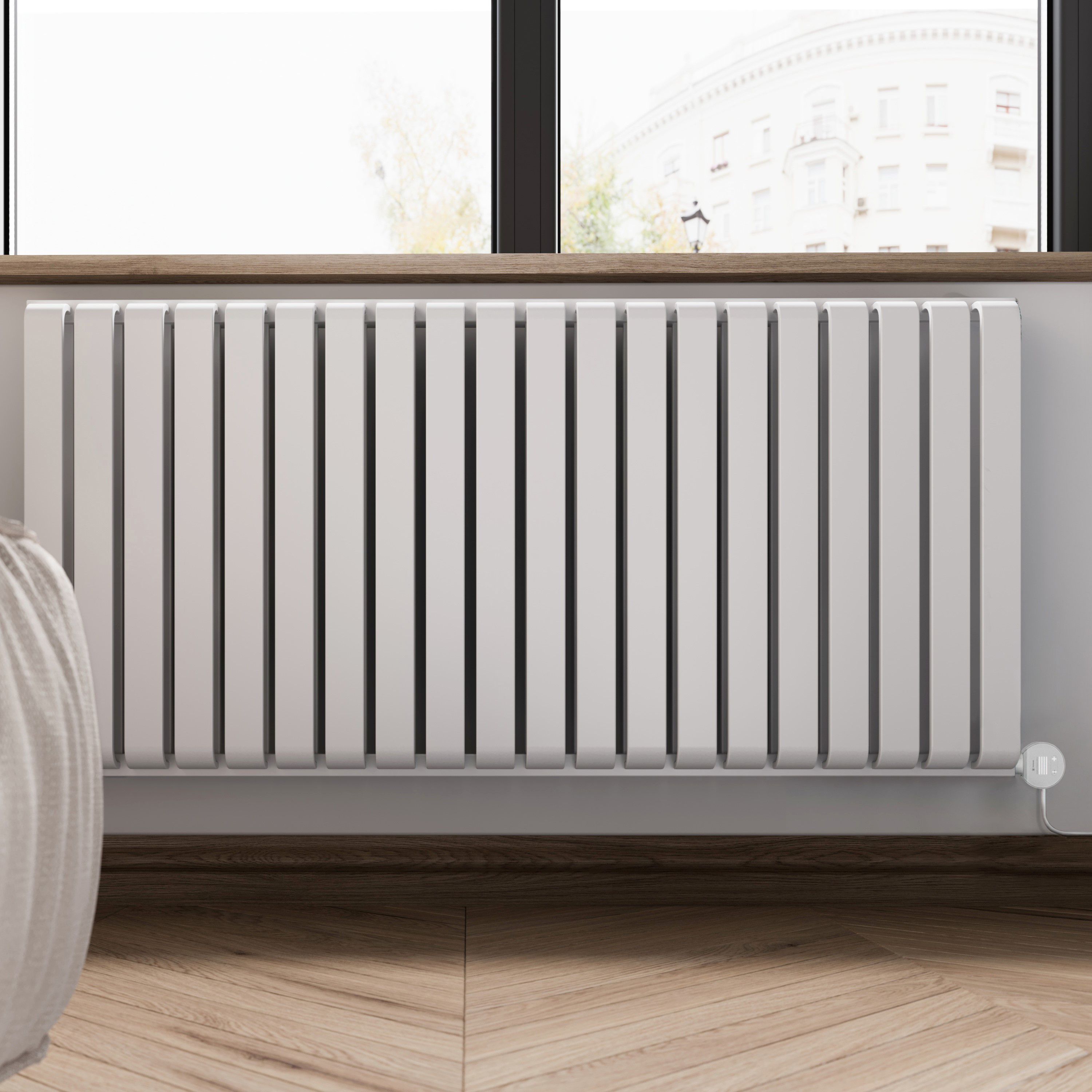 Terma 230V 1.5kW White Smart Horizontal Oil-filled radiator (H) 630mm x ...