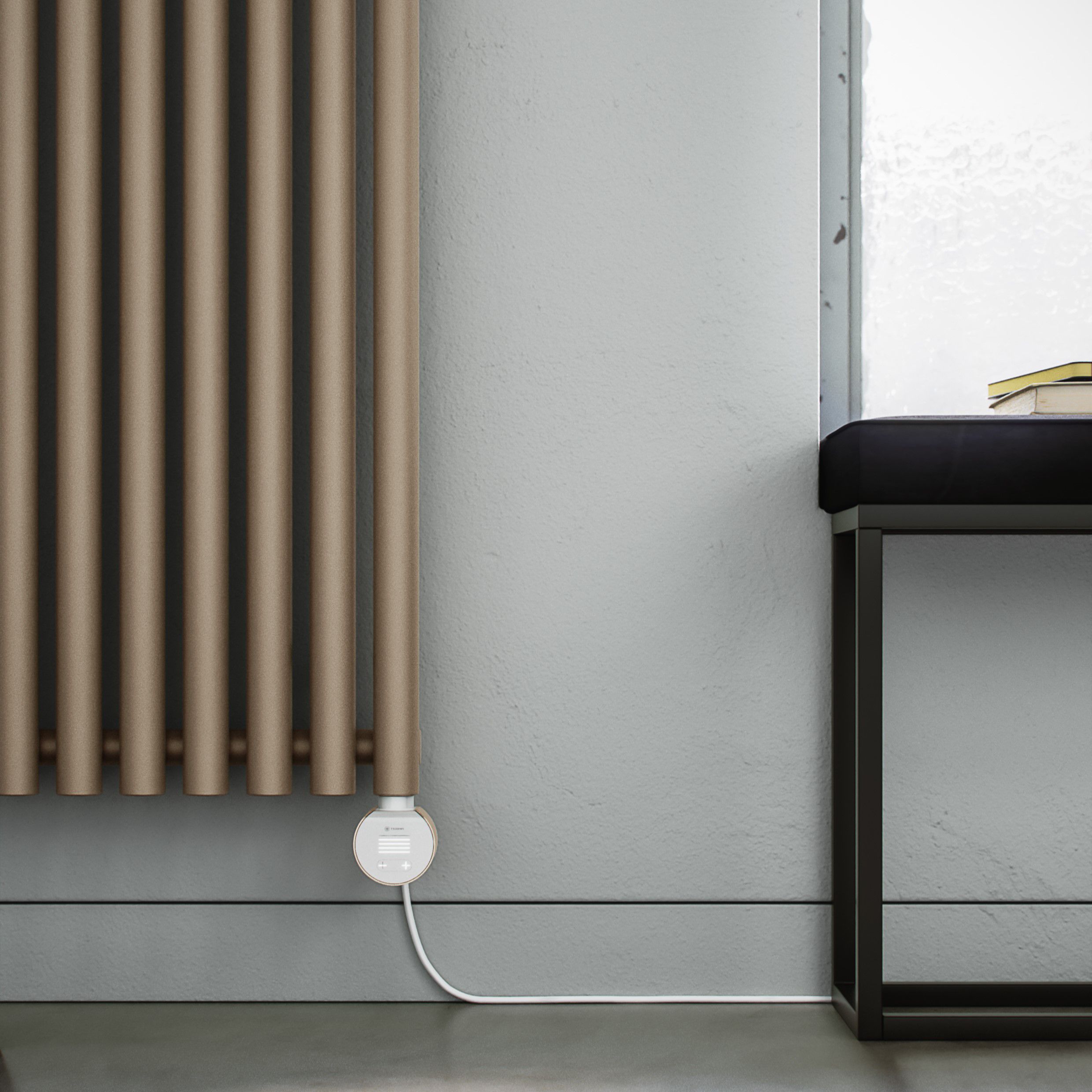 Terma 230V 1kW Quartz Mocha Smart Vertical Oil-filled radiator (H ...