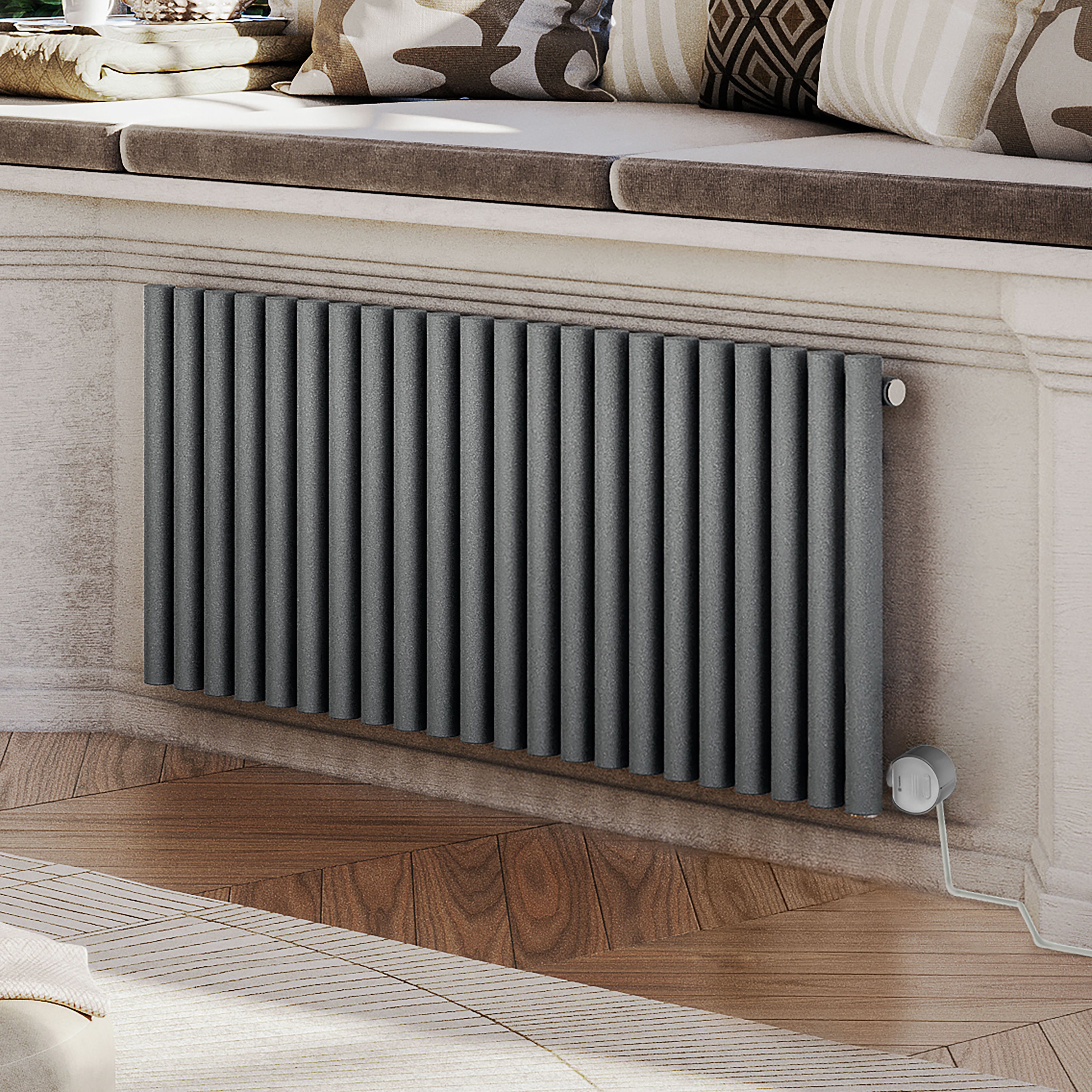 Terma 230V 1kW Salt n Pepper Smart Horizontal Oil-filled radiator (H ...