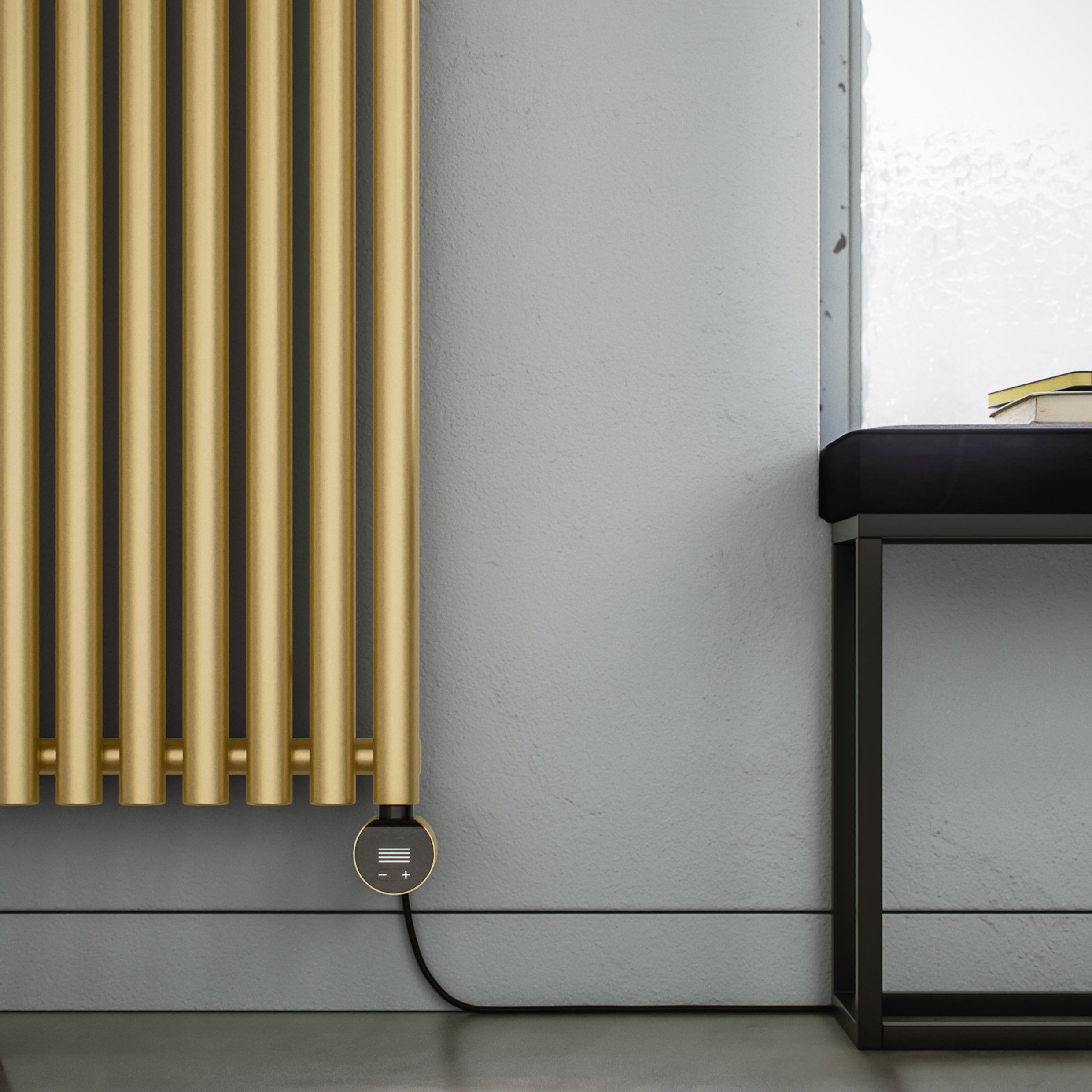 Terma 230V 2kW Brass Smart Vertical Oil-filled radiator