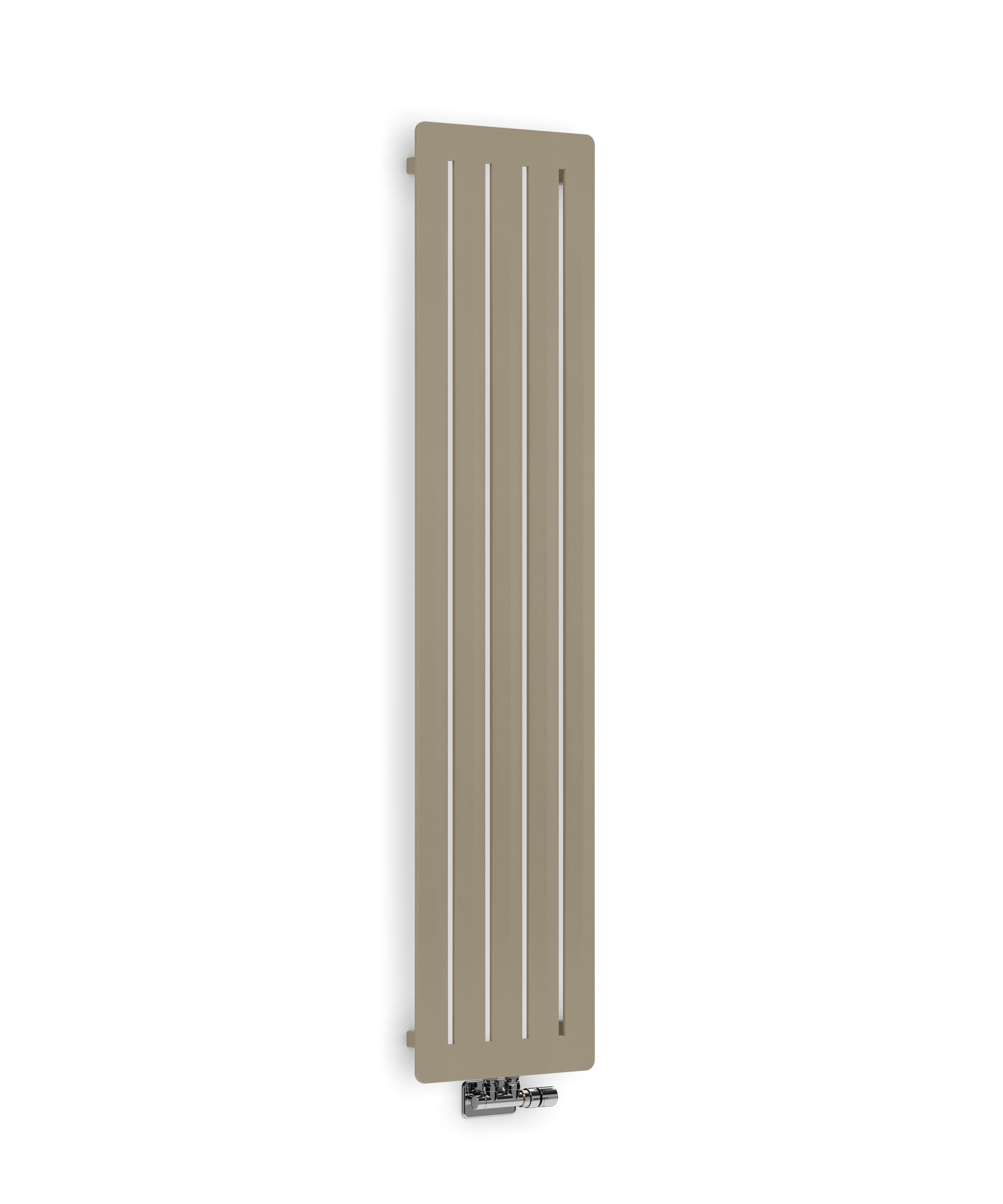 Terma Aero WGARV180041 KQUAZX Quartz mocha Vertical Designer 2240BTU Radiator, (W)410mm x (H)1800mm