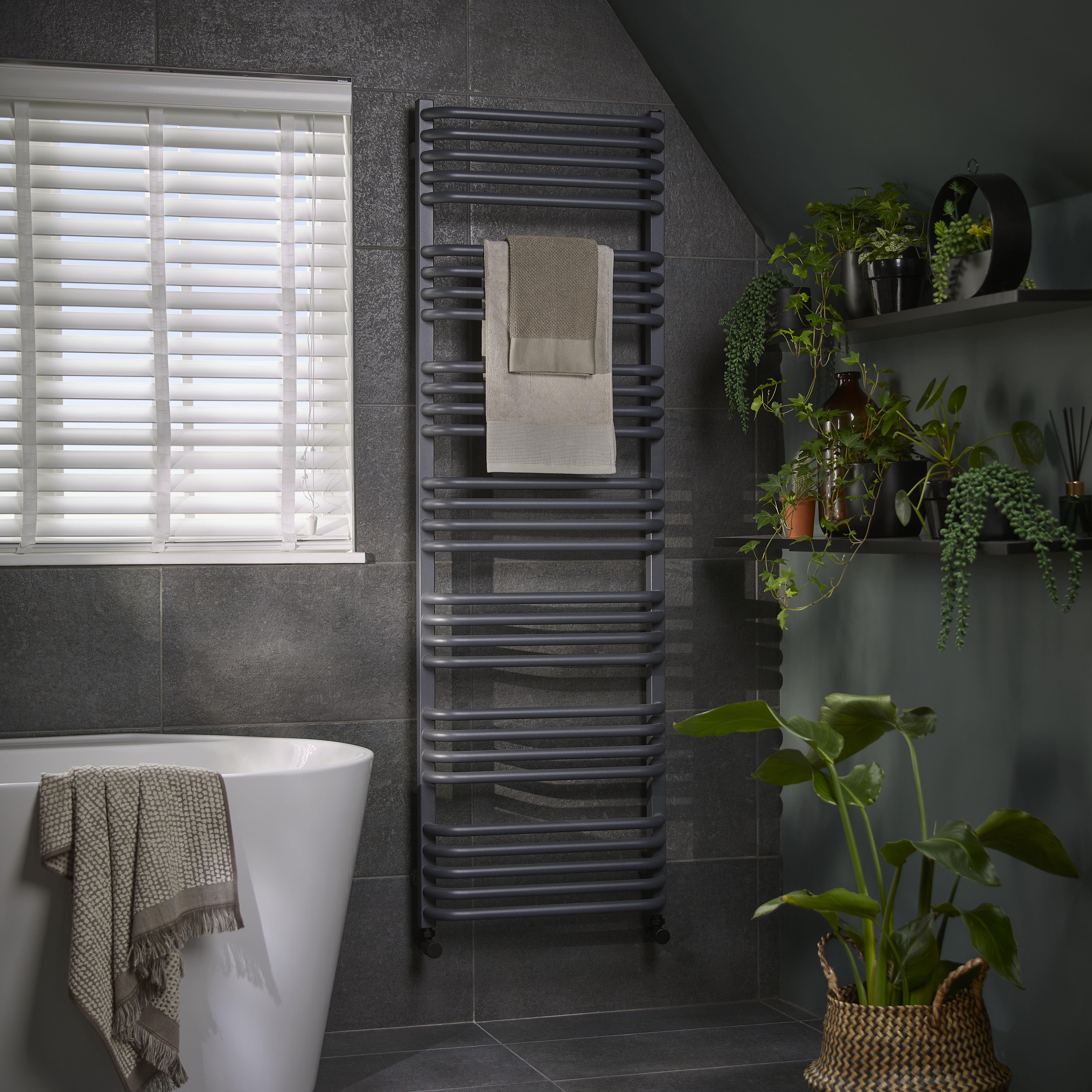 Grey towel radiator b&q sale