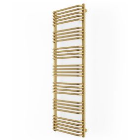 Terma Alex ONE Gold Brass effect Electric Flat Towel warmer (W)500mm x (H)1580mm