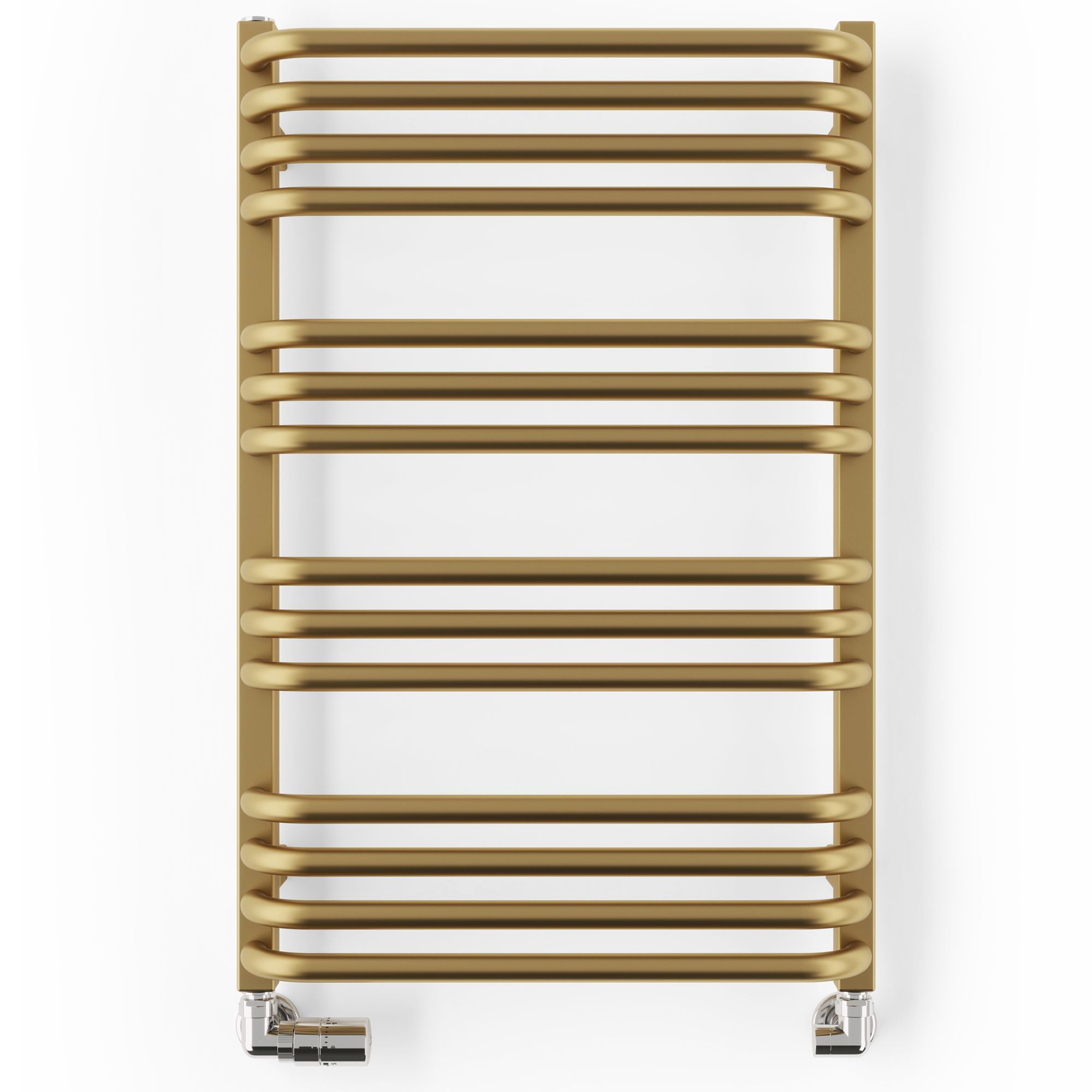 Terma Alex T-Rail Brass effect Electric & gas Flat Towel warmer (W)500mm x (H)760mm