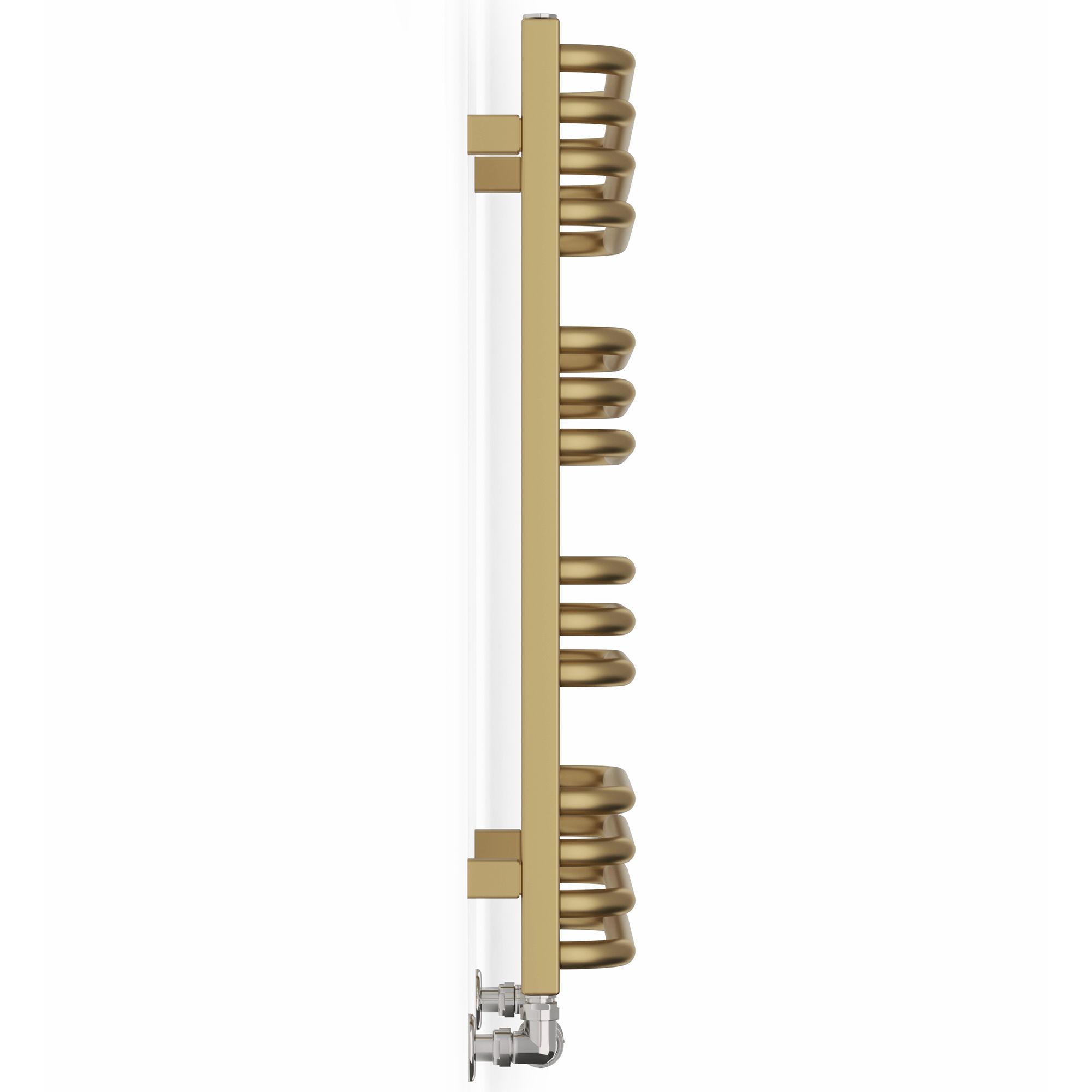 Terma Alex T-Rail Brass effect Electric & gas Flat Towel warmer (W)500mm x (H)760mm