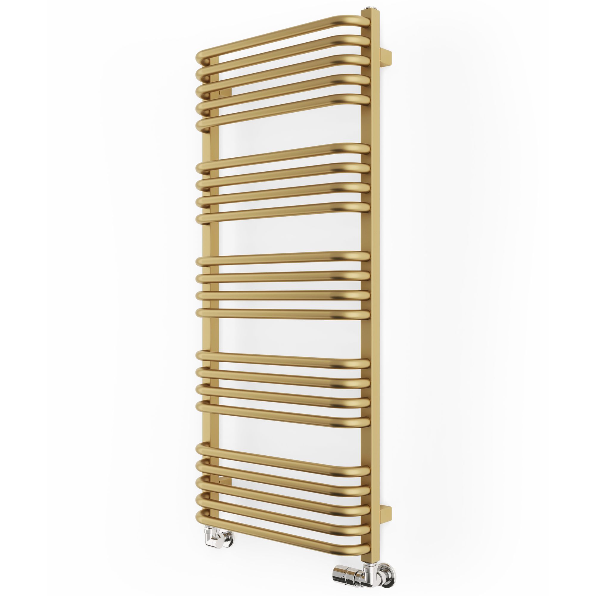 Terma Alex T-Rail Brass effect Flat Towel warmer (W)500mm x (H)1140mm | DIY  at Bu0026Q