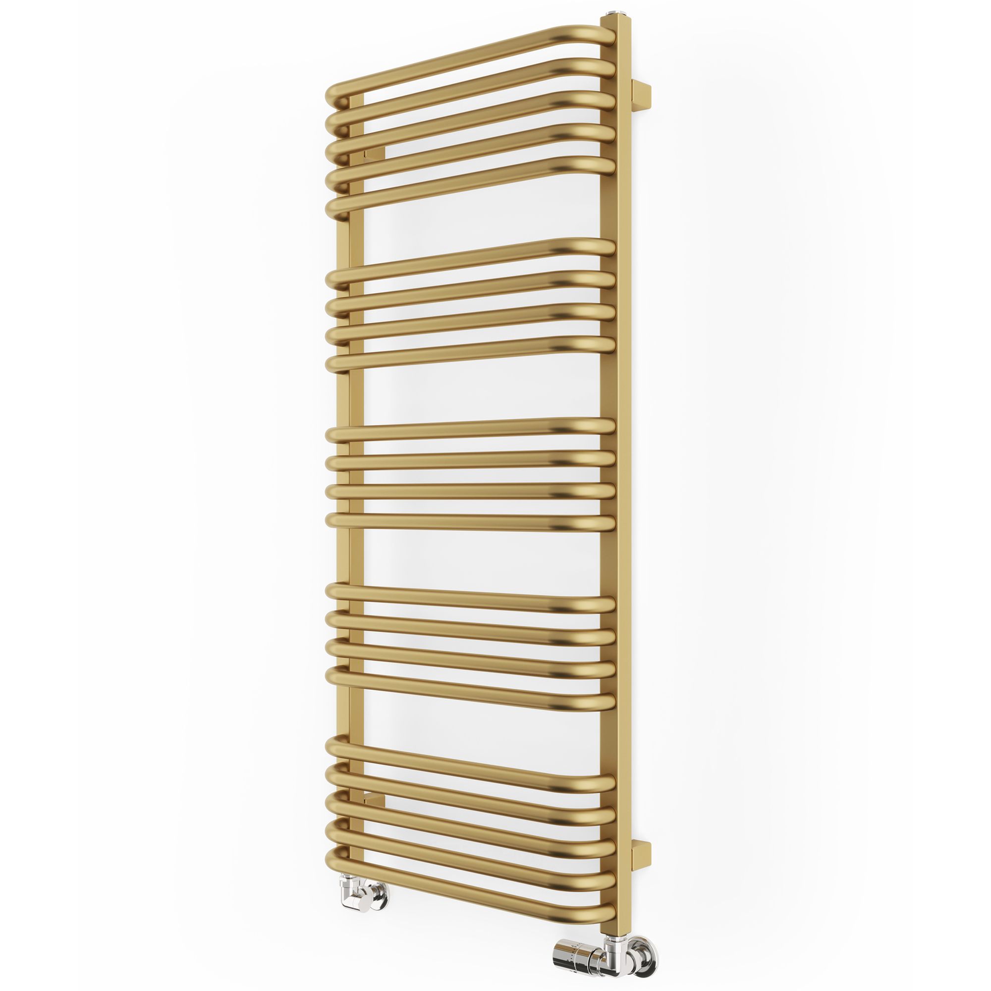 Terma Alex T-Rail Brass effect Flat Towel warmer (W)500mm x (H)1140mm