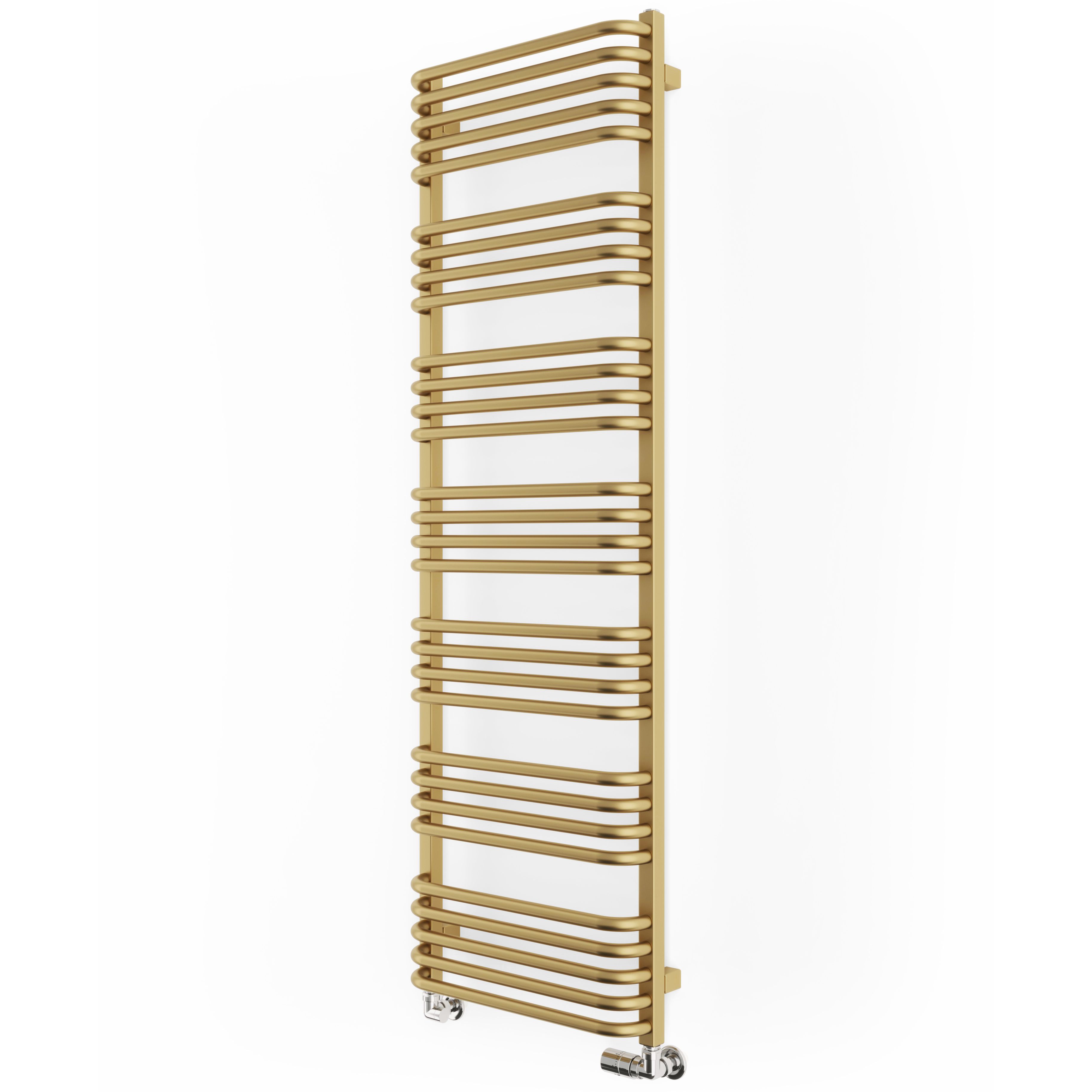 Terma Alex T-Rail Brass effect Flat Towel warmer (W)500mm x (H)1580mm