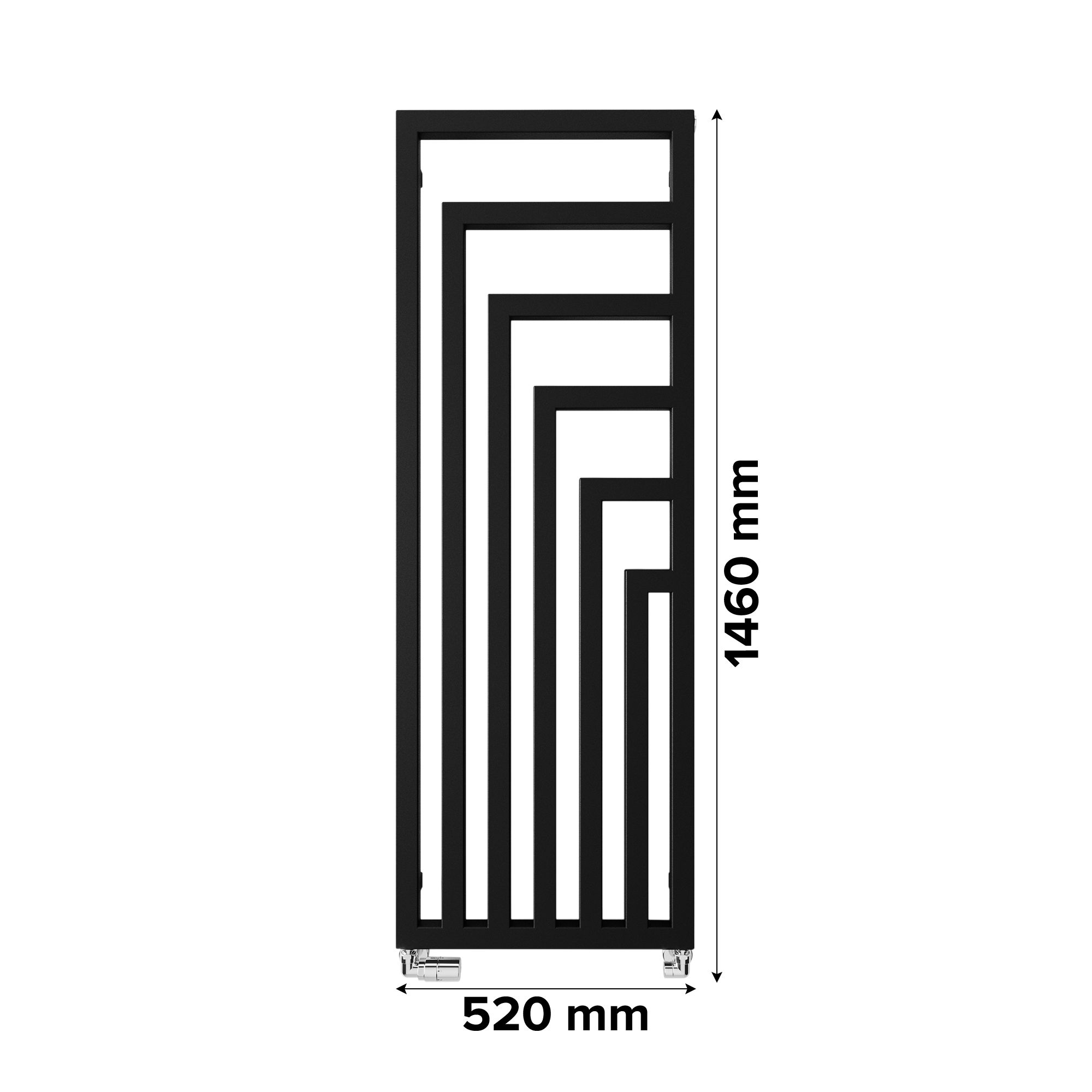 Terma Angus Black Electric Vertical Designer 2425BTU Radiator, (W)520mm x (H)1460mm