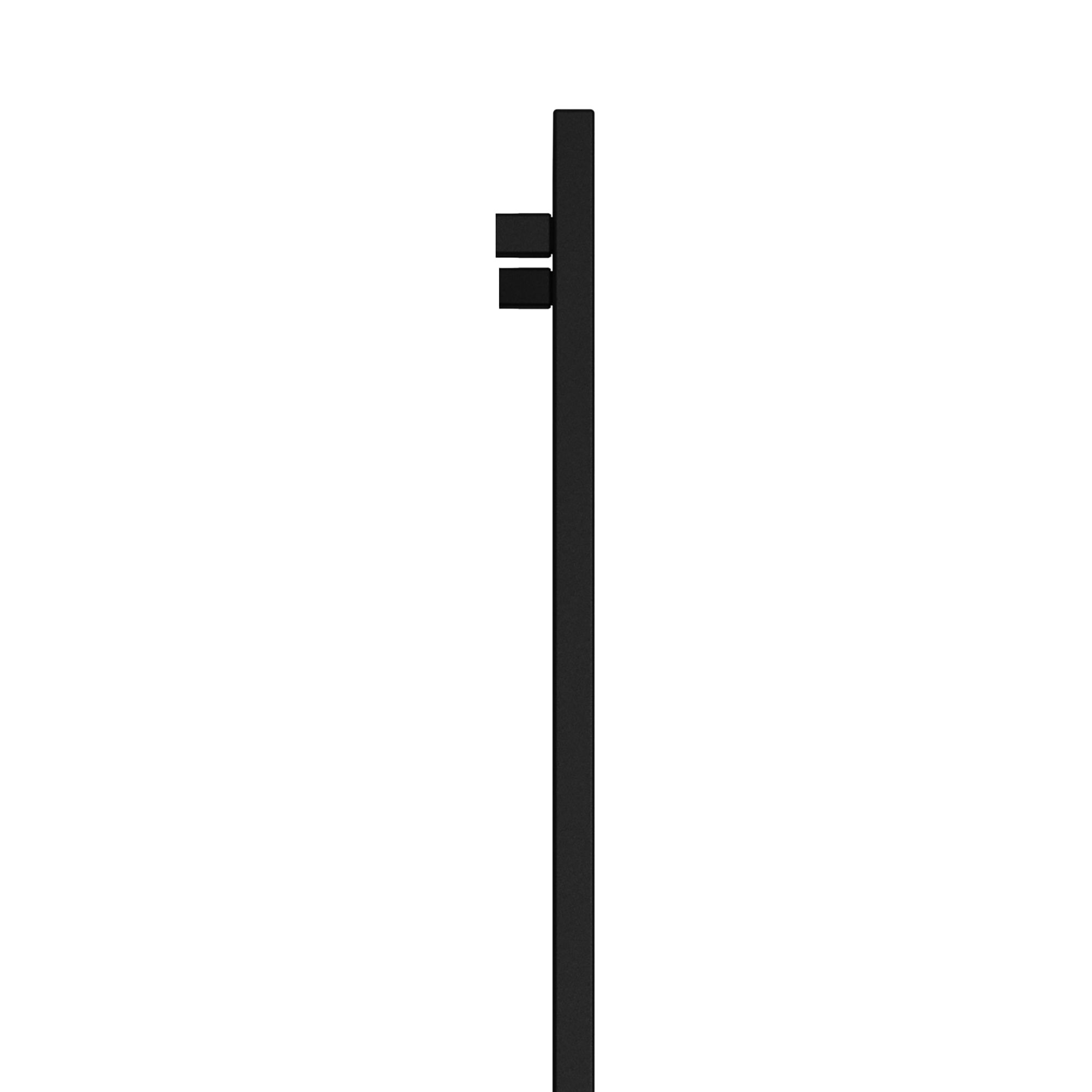 Terma Angus Satin black Vertical Designer Radiator, (W)440mm x (H)1300mm