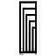 Terma Angus Satin black Vertical Designer Radiator, (W)440mm x (H)1300mm