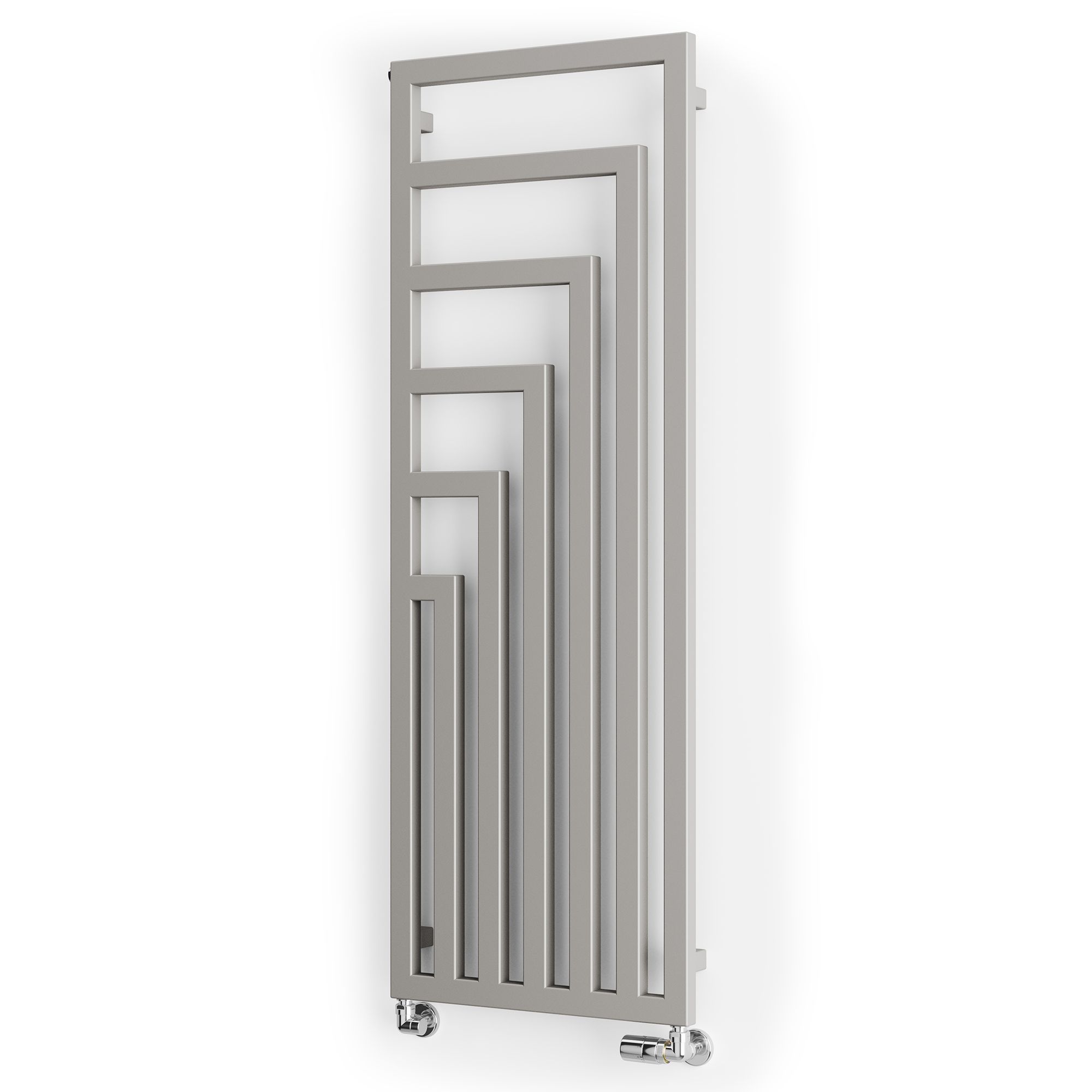 Terma Angus Satin silver effect Vertical Designer Radiator, (W)520mm x (H)1460mm