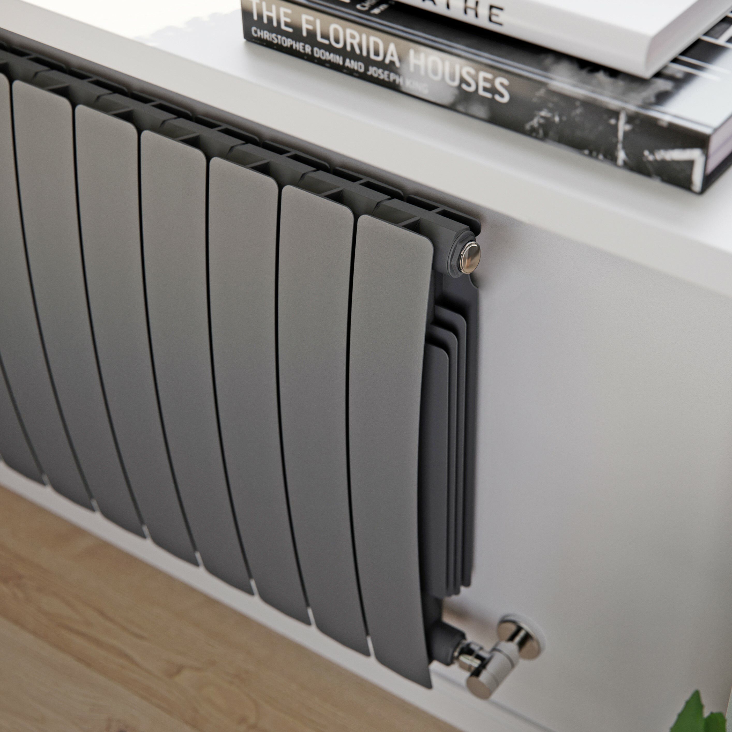 Terma Bergamo Graphite Hydronic Horizontal Designer 4995BTU Radiator, (W)1040mm x (H)590mm