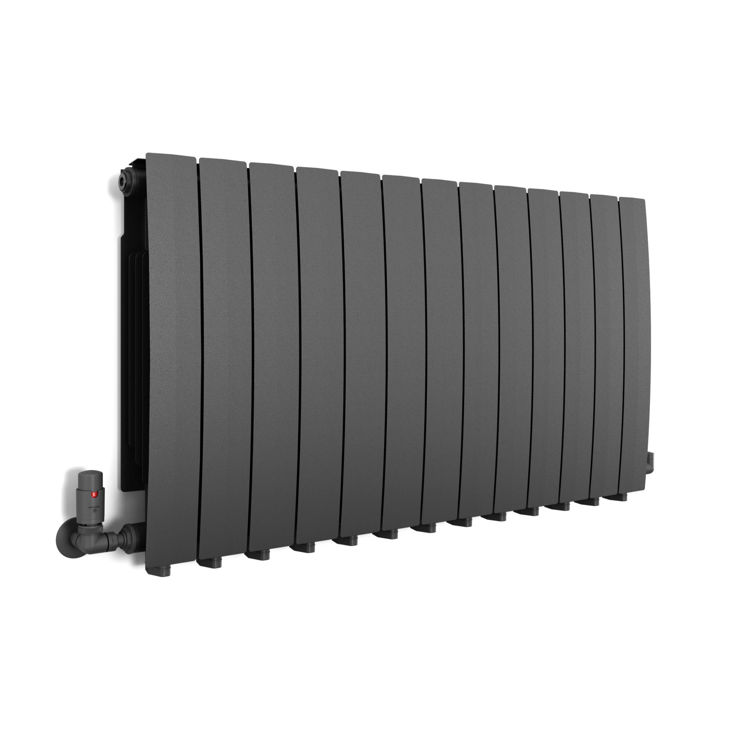 Terma Bergamo Graphite Hydronic Horizontal Designer 4995BTU Radiator, (W)1040mm x (H)590mm